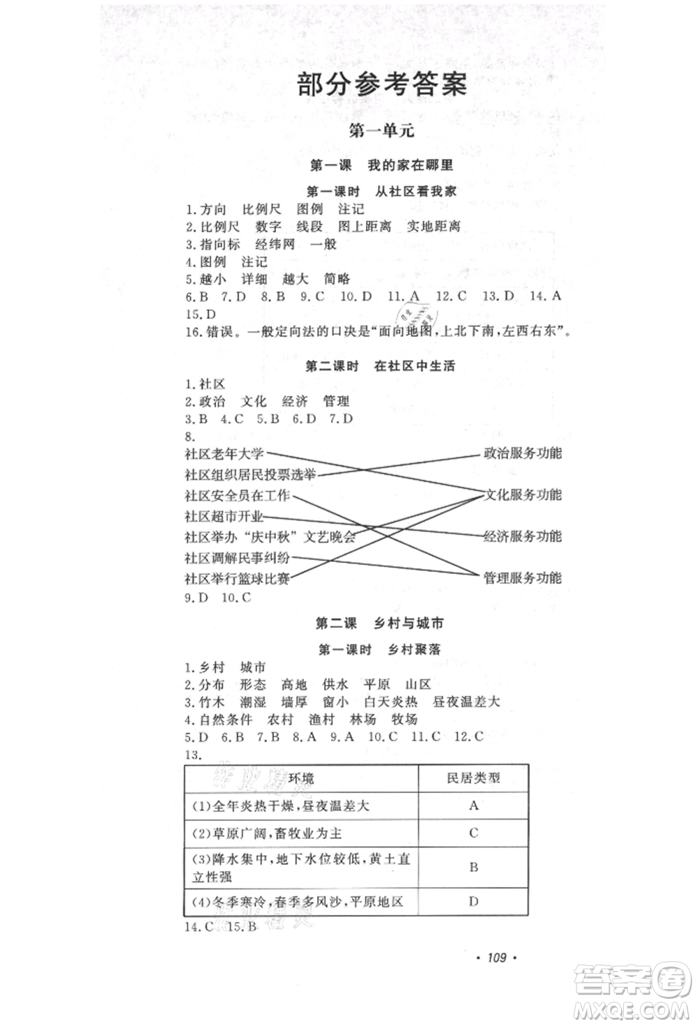 花山文藝出版社2021學(xué)科能力達(dá)標(biāo)初中生100全優(yōu)卷七年級(jí)地理上冊(cè)人教版參考答案