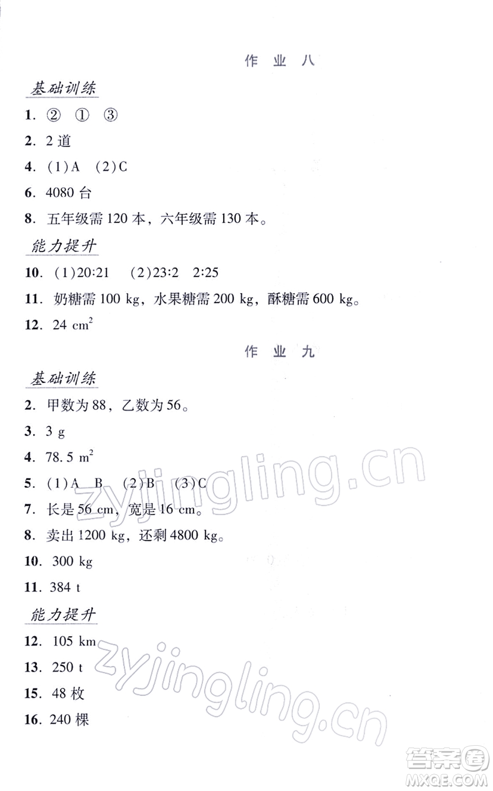 吉林出版集團(tuán)股份有限公司2022假日數(shù)學(xué)六年級寒假B北師版答案