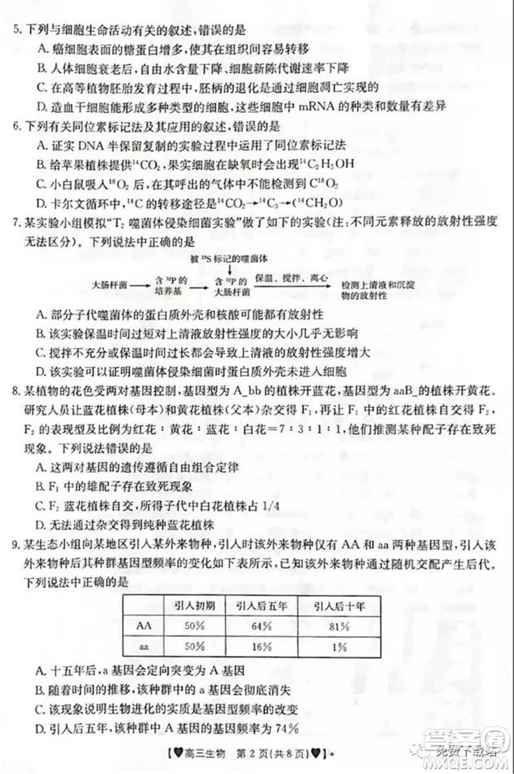 保定市2021-2022學(xué)年第一學(xué)期高三期末調(diào)研考試生物試題及答案