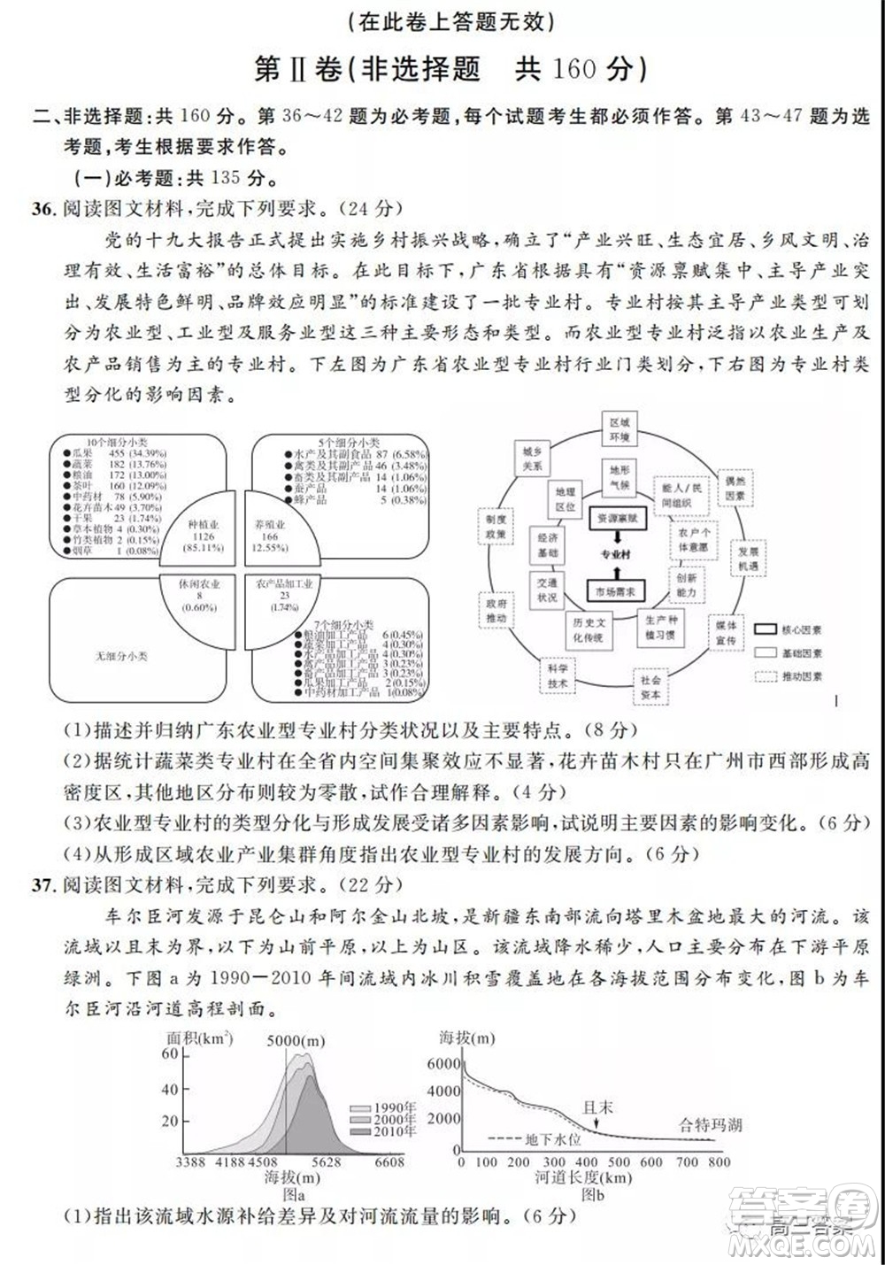 安徽省示范高中2021年冬季聯(lián)賽高三文科綜合試題及答案