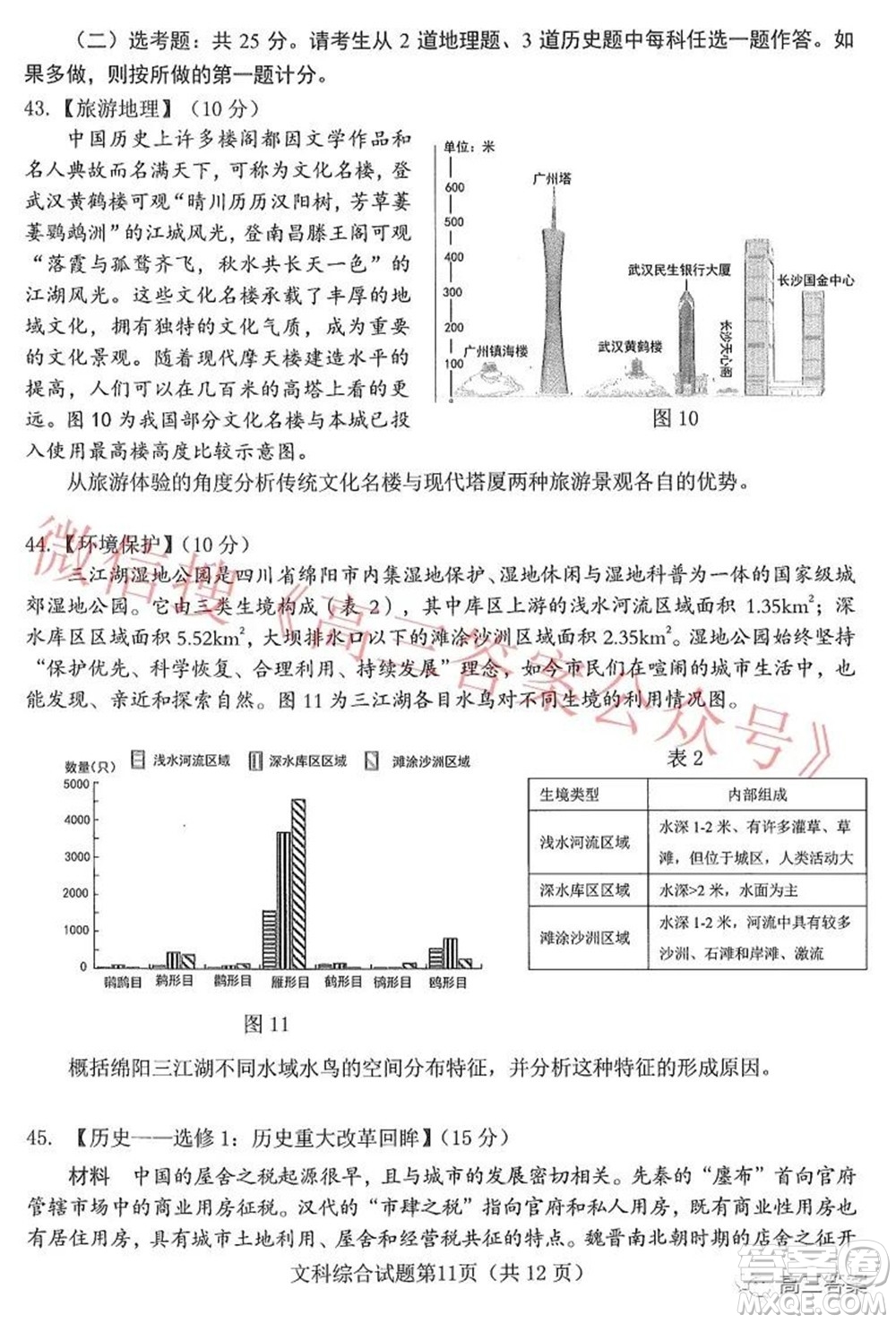 綿陽(yáng)市高中2019級(jí)第二次診斷性考試文科綜合試題及答案