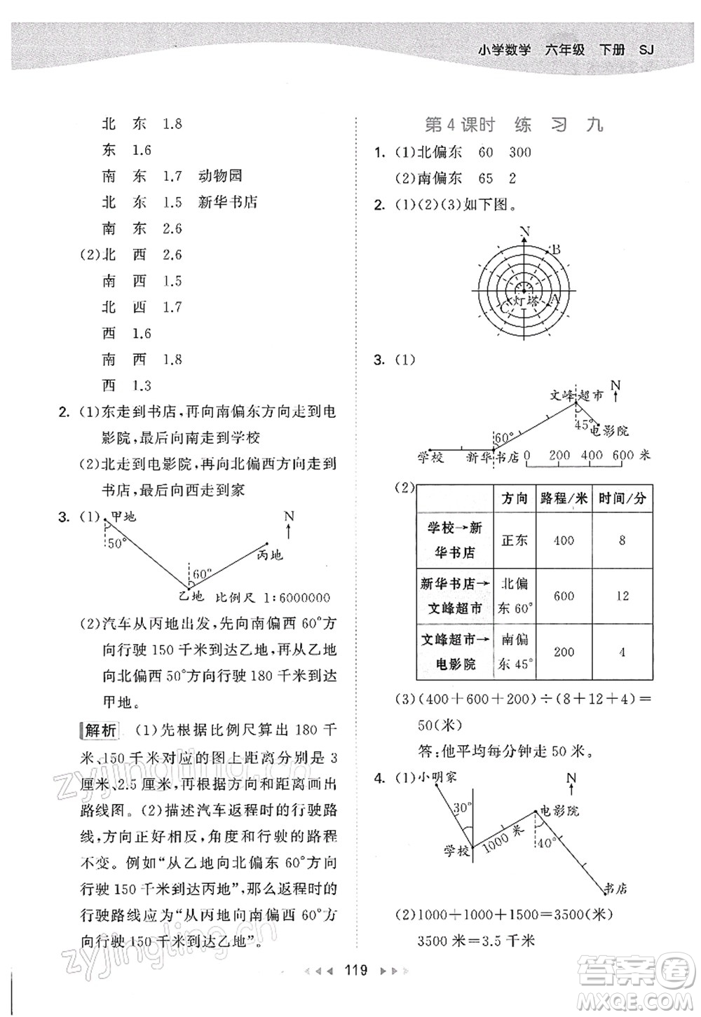 教育科學(xué)出版社2022春季53天天練六年級(jí)數(shù)學(xué)下冊(cè)SJ蘇教版答案