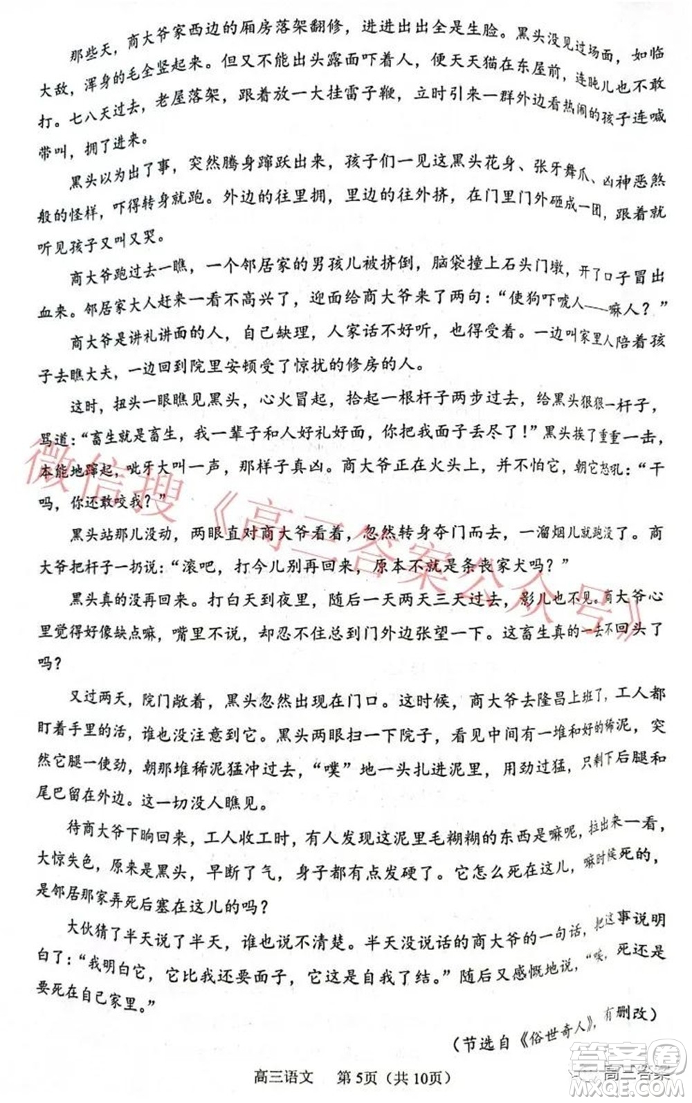 2022年沈陽(yáng)市高中三年級(jí)教學(xué)質(zhì)量監(jiān)測(cè)一語(yǔ)文試題及答案