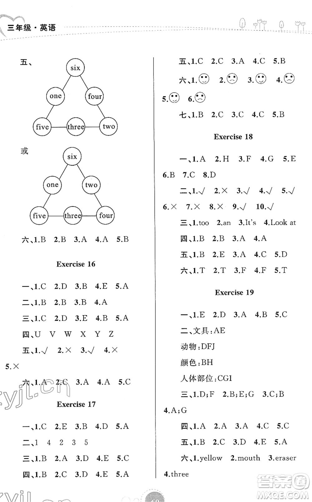 內(nèi)蒙古教育出版社2022寒假作業(yè)三年級(jí)英語(yǔ)通用版答案