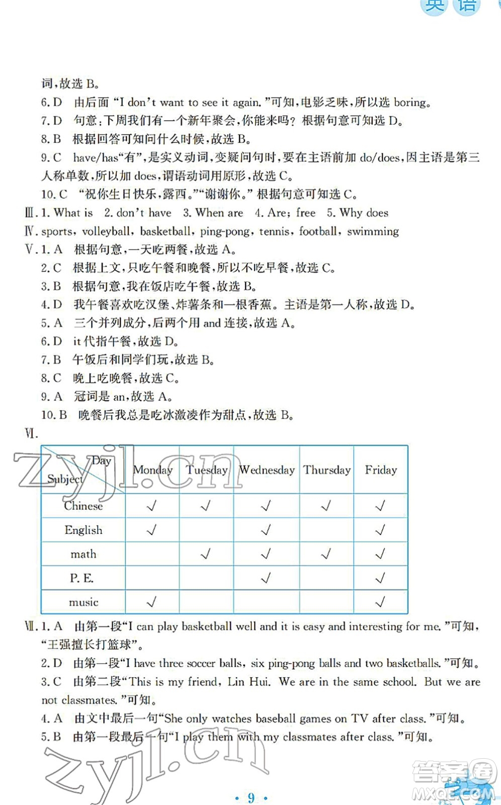 安徽教育出版社2022寒假作業(yè)七年級英語人教版答案