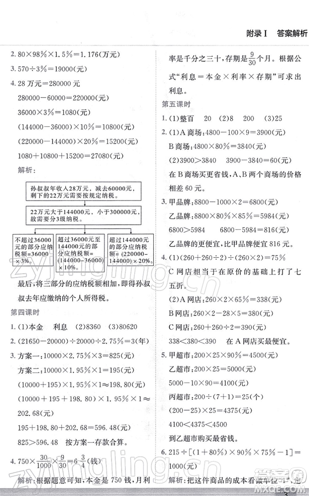 龍門書(shū)局2022黃岡小狀元作業(yè)本六年級(jí)數(shù)學(xué)下冊(cè)R人教版答案