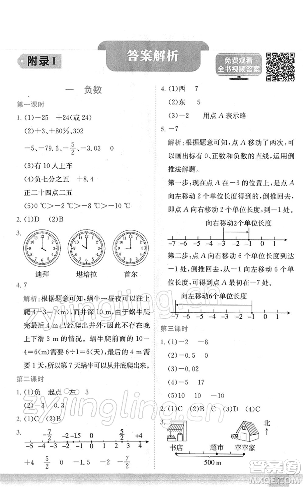 龍門書(shū)局2022黃岡小狀元作業(yè)本六年級(jí)數(shù)學(xué)下冊(cè)R人教版廣東專版答案