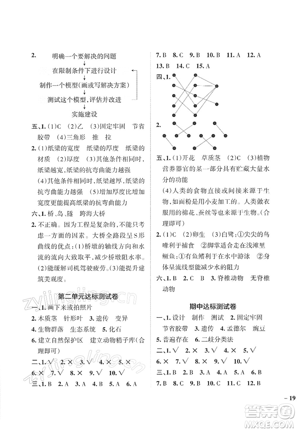 陜西師范大學(xué)出版總社2022PASS小學(xué)學(xué)霸作業(yè)本六年級(jí)科學(xué)下冊(cè)JK教科版答案