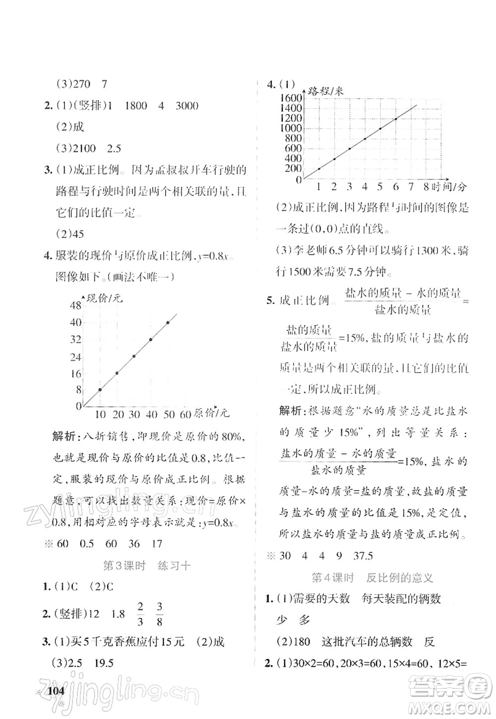 陜西師范大學出版總社2022PASS小學學霸作業(yè)本六年級數(shù)學下冊SJ蘇教版答案