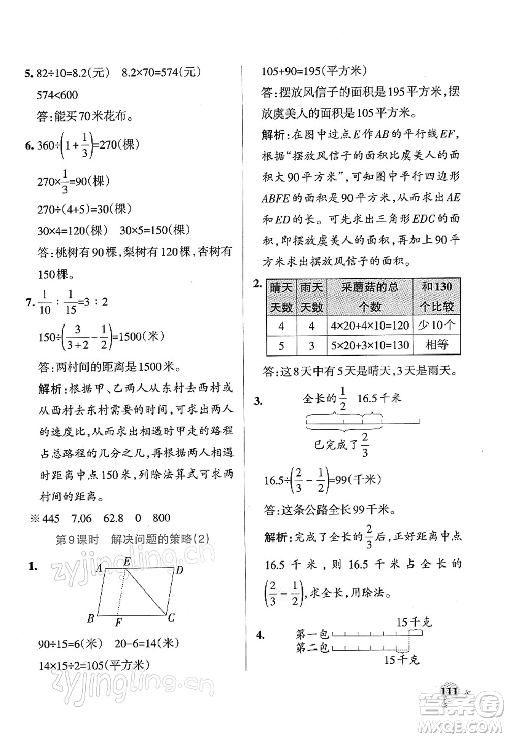 陜西師范大學出版總社2022PASS小學學霸作業(yè)本六年級數(shù)學下冊SJ蘇教版答案