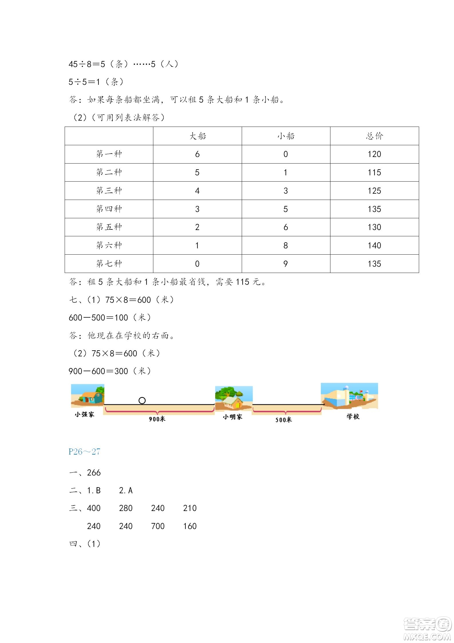 福建教育出版社2022寒假新啟航三年級人教版答案