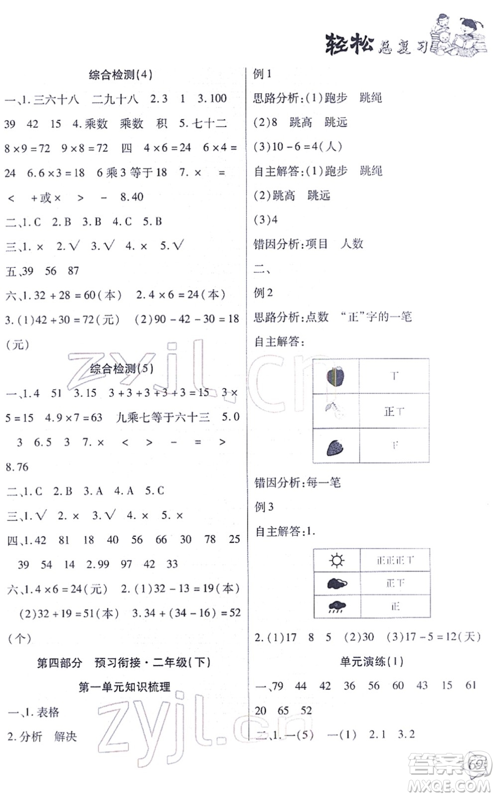 河北科學(xué)技術(shù)出版社2022輕松總復(fù)習(xí)假期作業(yè)輕松寒假二年級(jí)數(shù)學(xué)通用版答案