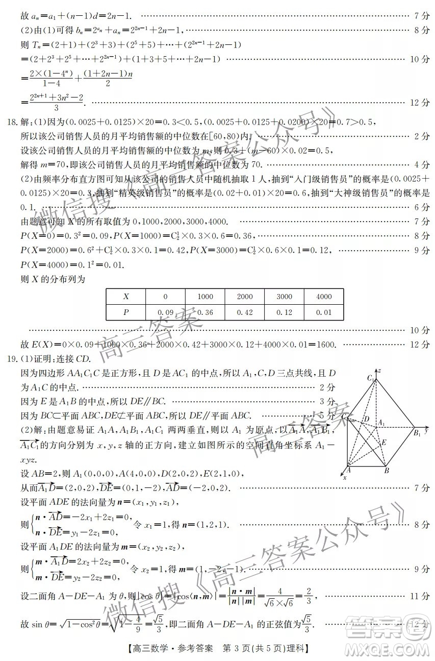 2021-2022年度下學(xué)年河南省高三開(kāi)學(xué)考試?yán)砜茢?shù)學(xué)試卷及答案