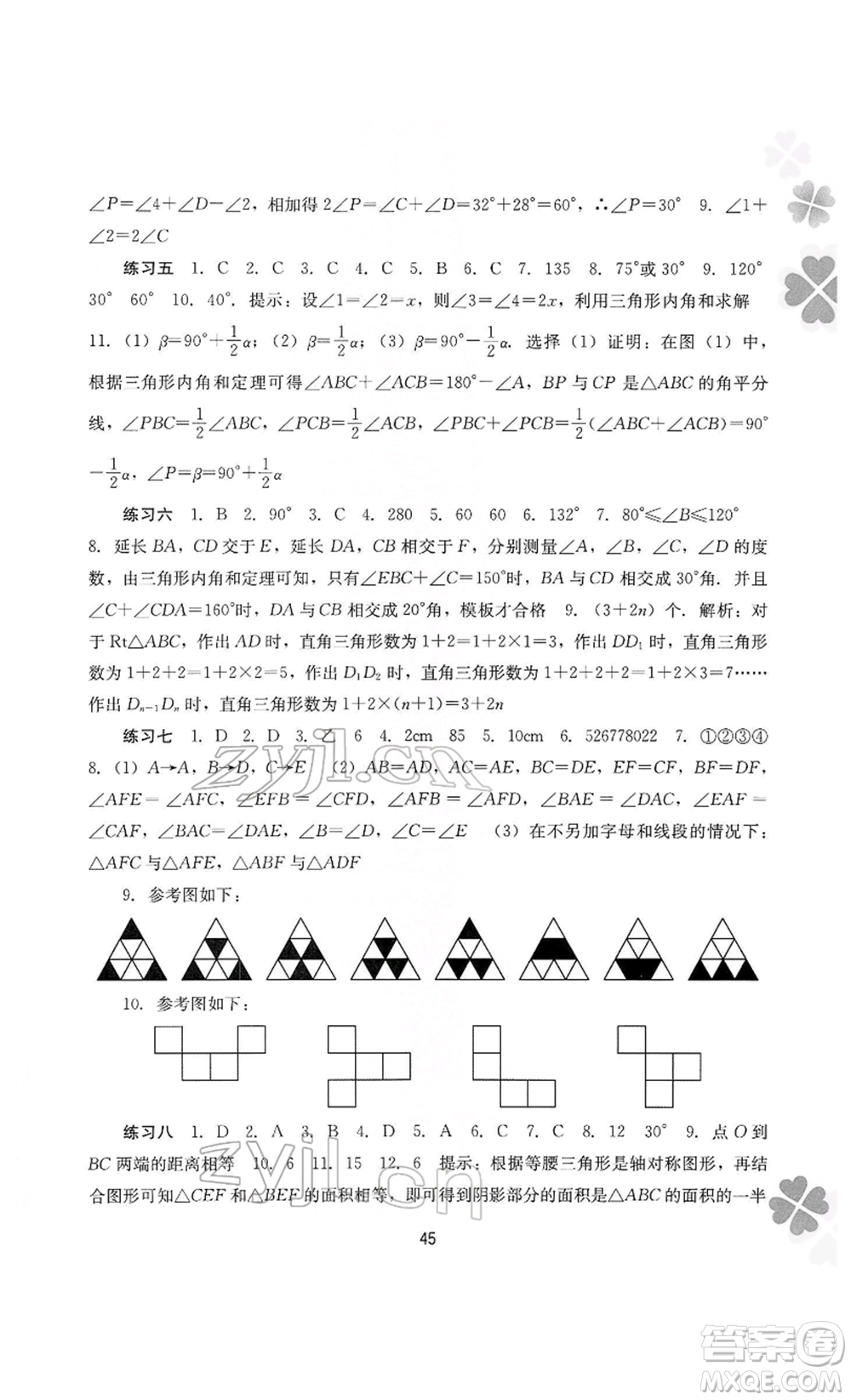 廣西師范大學(xué)出版社2022新課程寒假作業(yè)八年級(jí)數(shù)學(xué)通用版參考答案