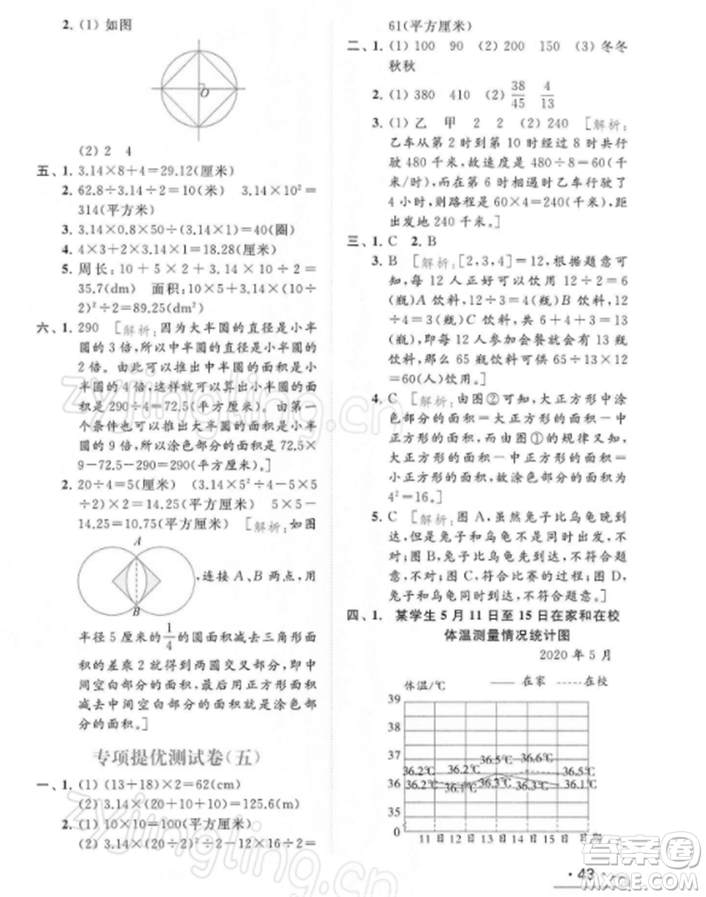 北京教育出版社2022亮點給力提優(yōu)課時作業(yè)本五年級數(shù)學(xué)下冊江蘇版參考答案