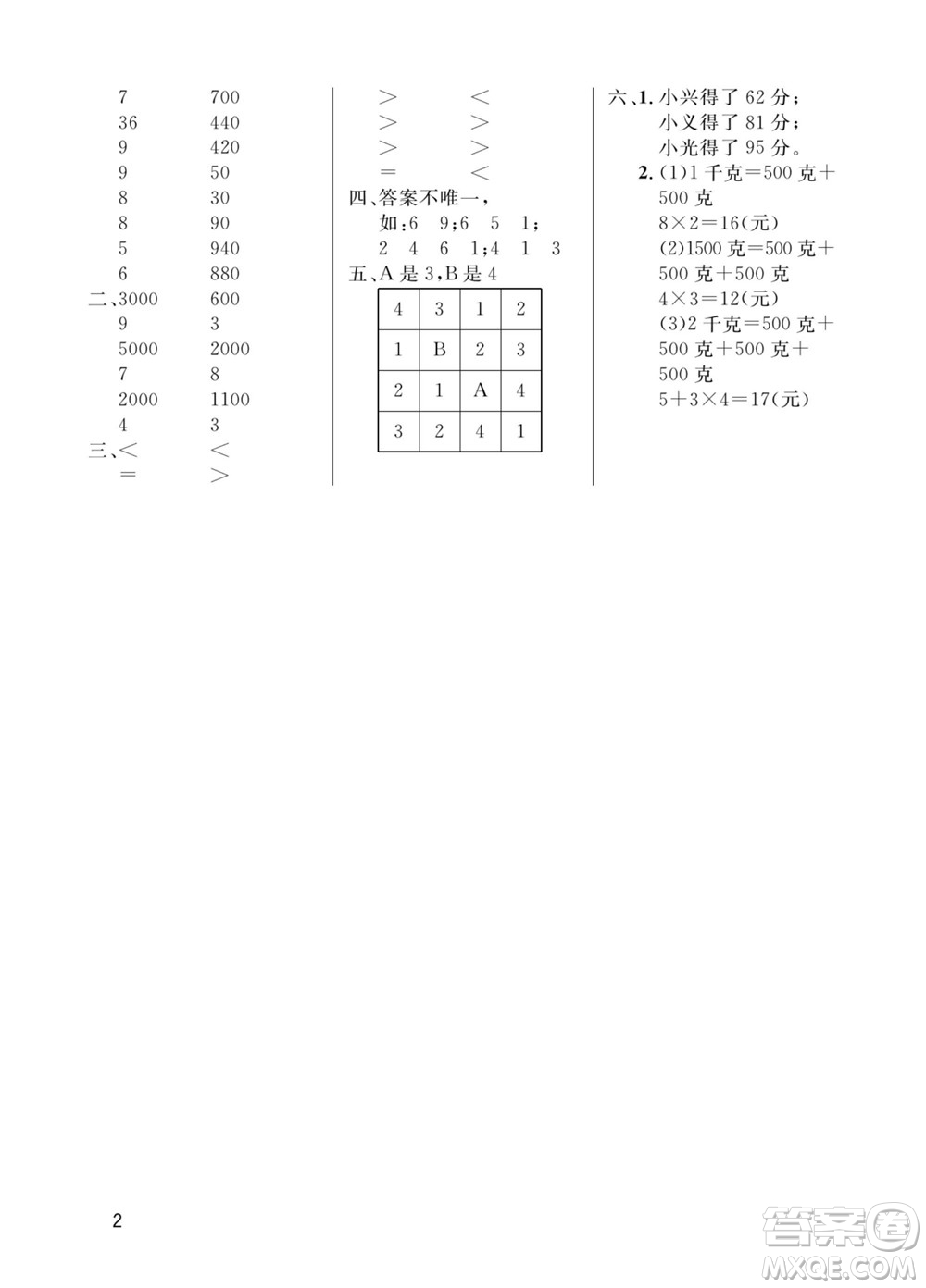 北方婦女兒童出版社2022黃岡口算天天練二年級下冊數(shù)學(xué)RJ人教版答案