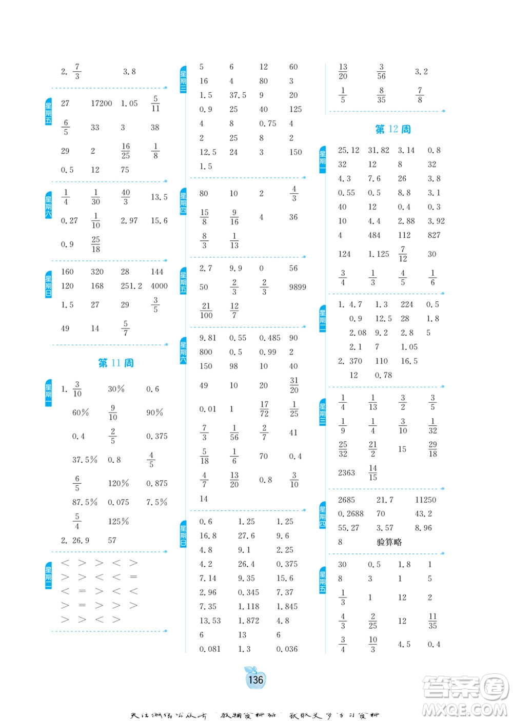 江蘇人民出版社2022小學(xué)數(shù)學(xué)計(jì)算高手六年級下冊RMJY人教版答案