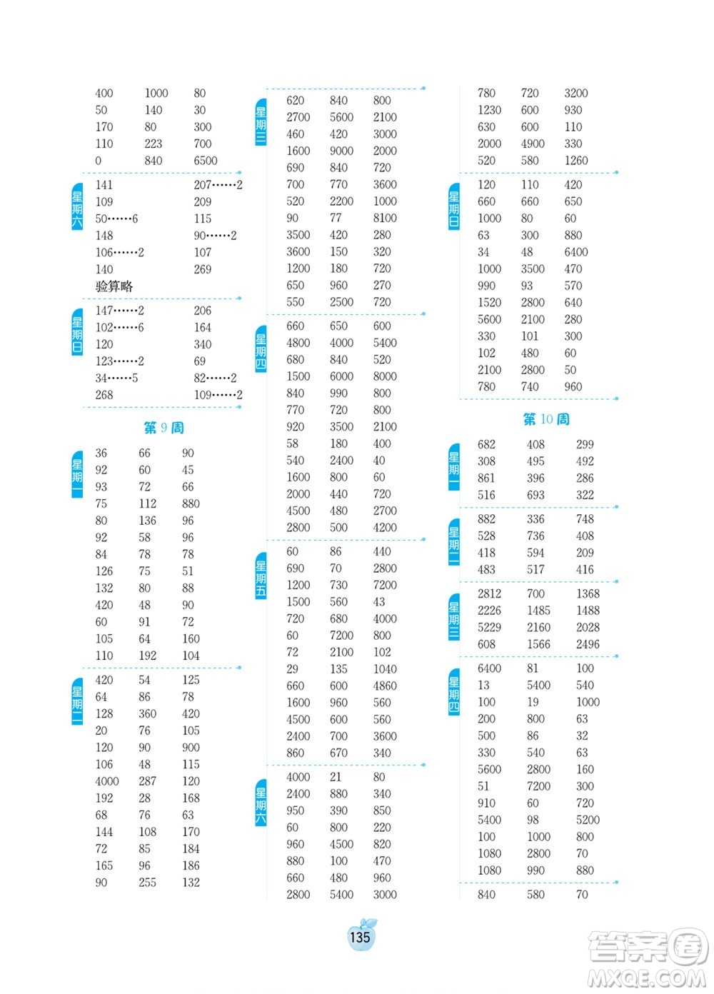 江蘇人民出版社2022小學(xué)數(shù)學(xué)計(jì)算高手三年級(jí)下冊(cè)RMJY人教版答案