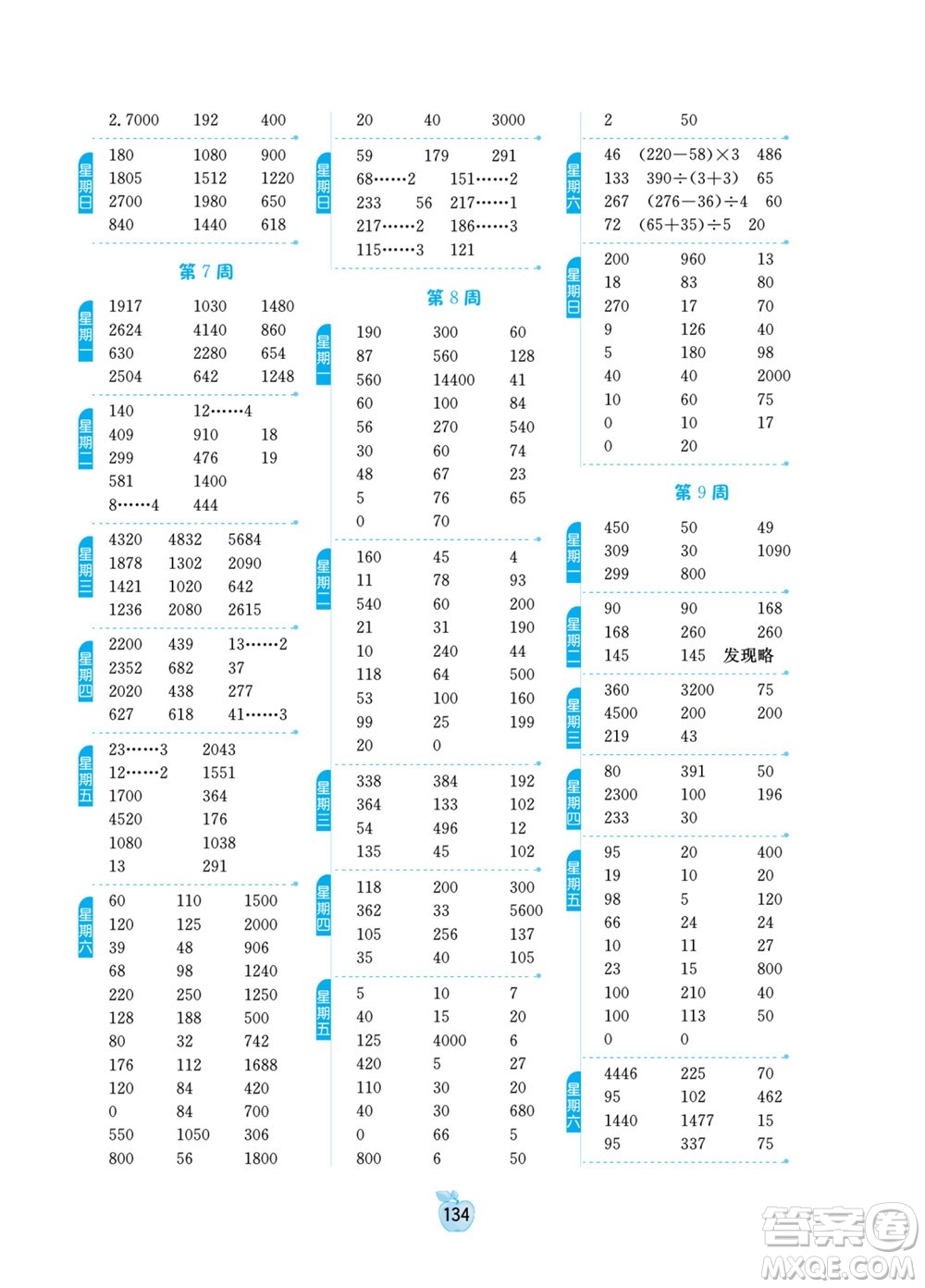 江蘇人民出版社2022小學(xué)數(shù)學(xué)計算高手三年級下冊JSJY蘇教版答案