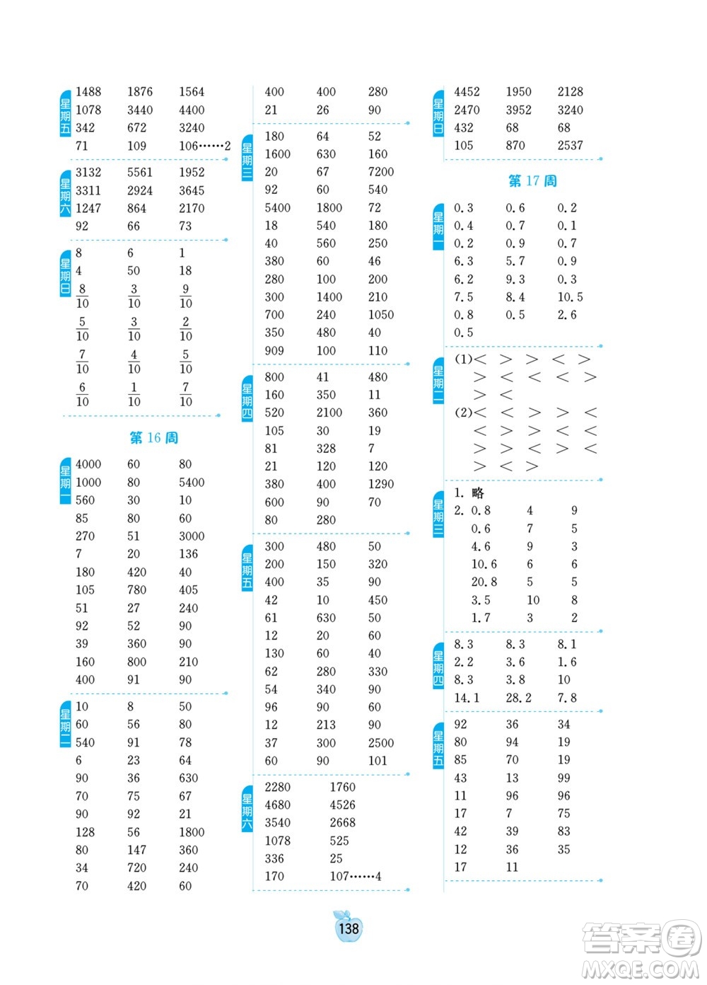 江蘇人民出版社2022小學(xué)數(shù)學(xué)計算高手三年級下冊JSJY蘇教版答案