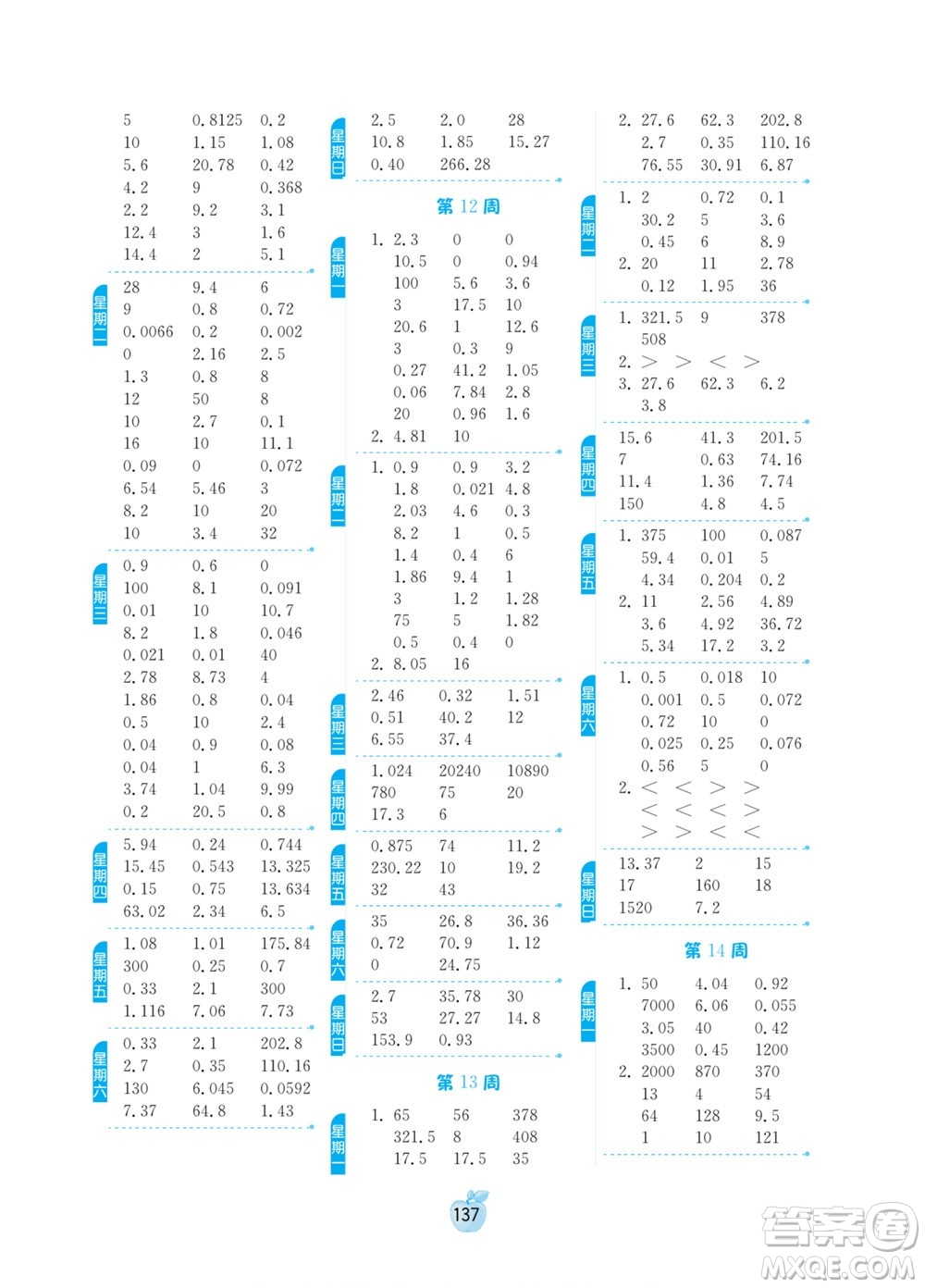 吉林教育出版社2022小學(xué)數(shù)學(xué)計(jì)算高手五年級(jí)下冊(cè)新課標(biāo)上海版答案