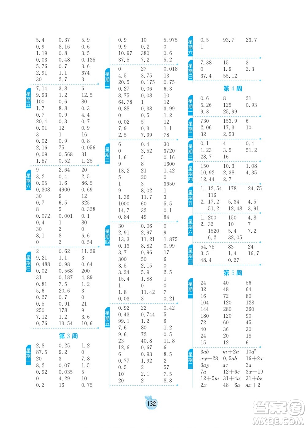 江蘇人民出版社2022小學(xué)數(shù)學(xué)計(jì)算高手五年級(jí)下冊(cè)RMJY人教版答案