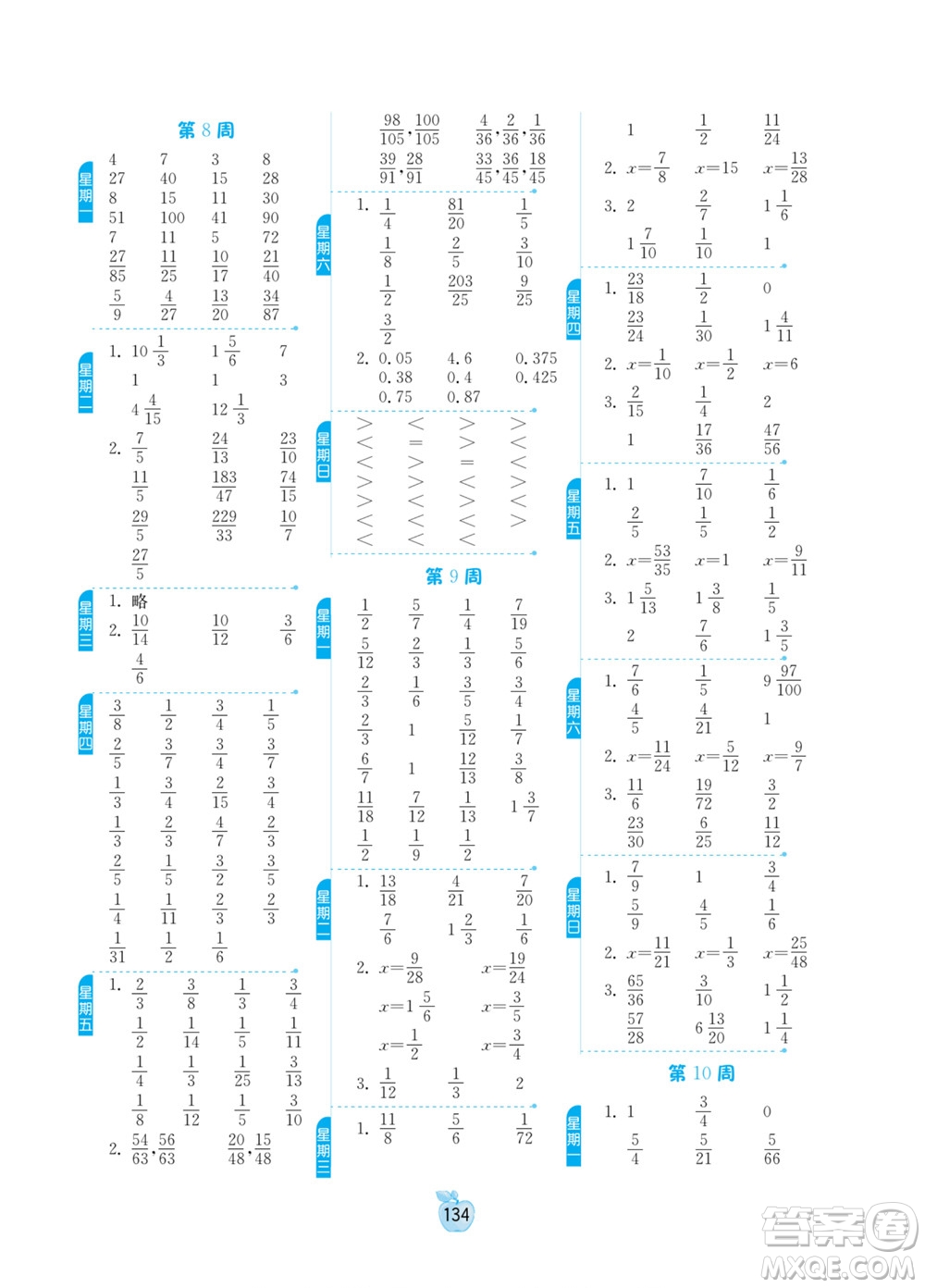 江蘇人民出版社2022小學(xué)數(shù)學(xué)計(jì)算高手五年級(jí)下冊(cè)RMJY人教版答案