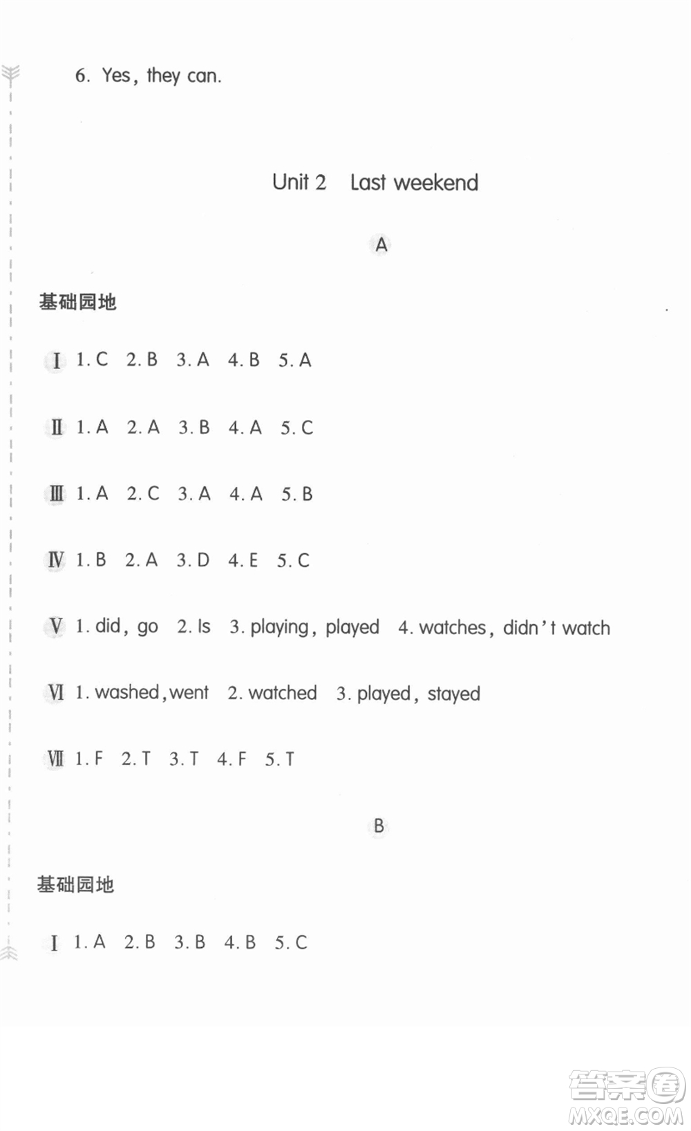 安徽少年兒童出版社2022新編基礎(chǔ)訓(xùn)練六年級(jí)英語下冊(cè)人教版答案