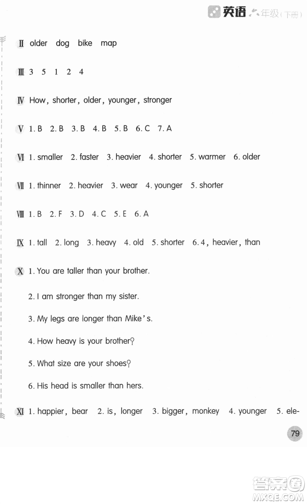 安徽少年兒童出版社2022新編基礎(chǔ)訓(xùn)練六年級(jí)英語下冊(cè)人教版答案