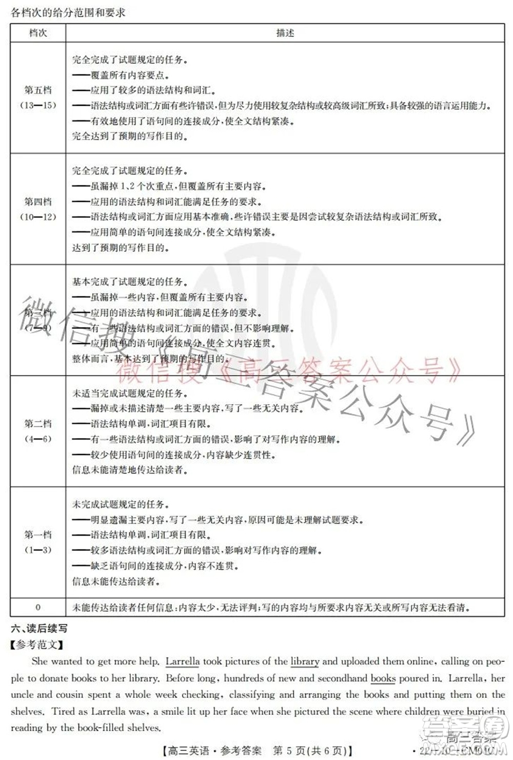 2021-2022學(xué)年高三百校春季開學(xué)模擬測試英語答案