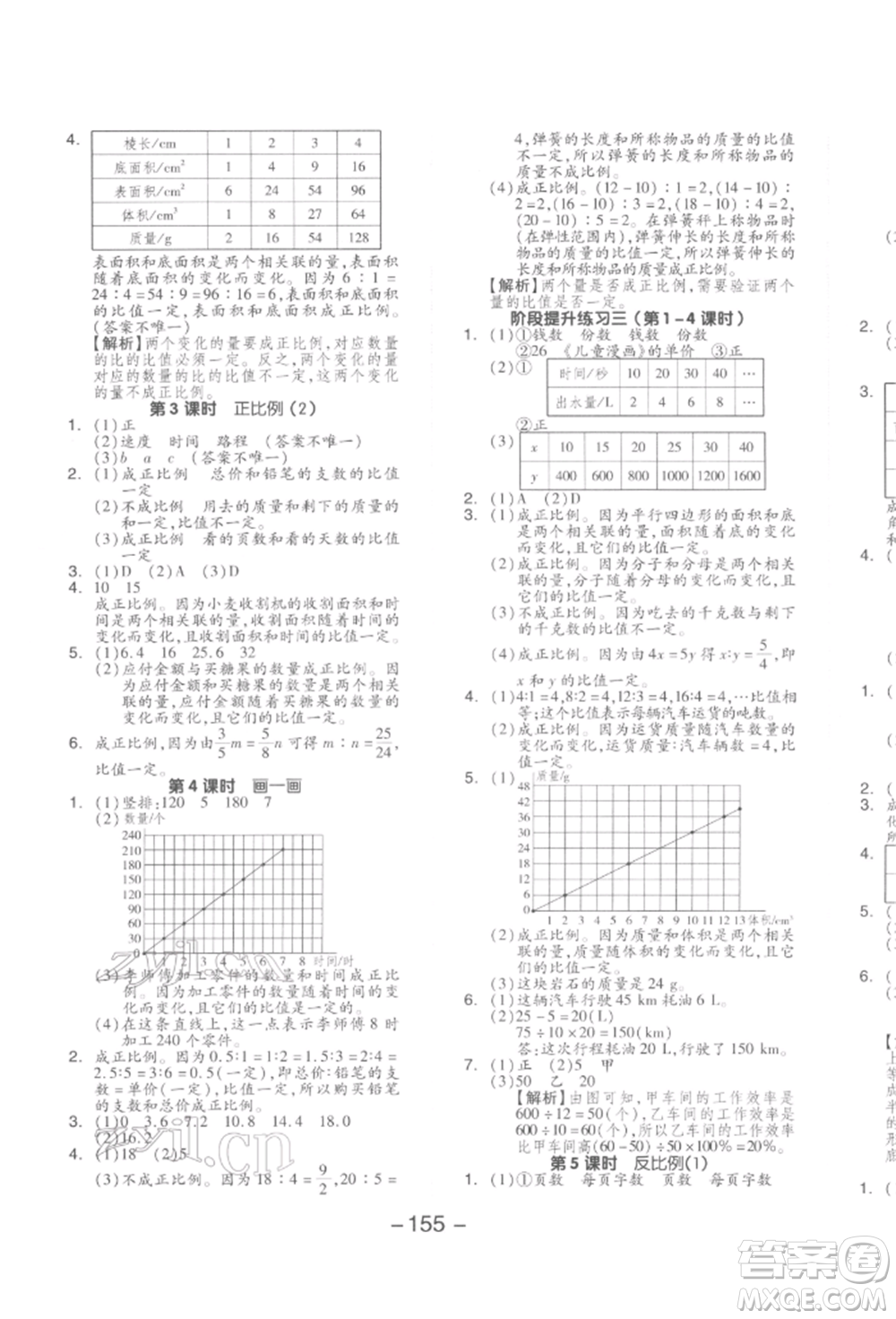 延邊教育出版社2022全品學(xué)練考六年級數(shù)學(xué)下冊北師大版參考答案