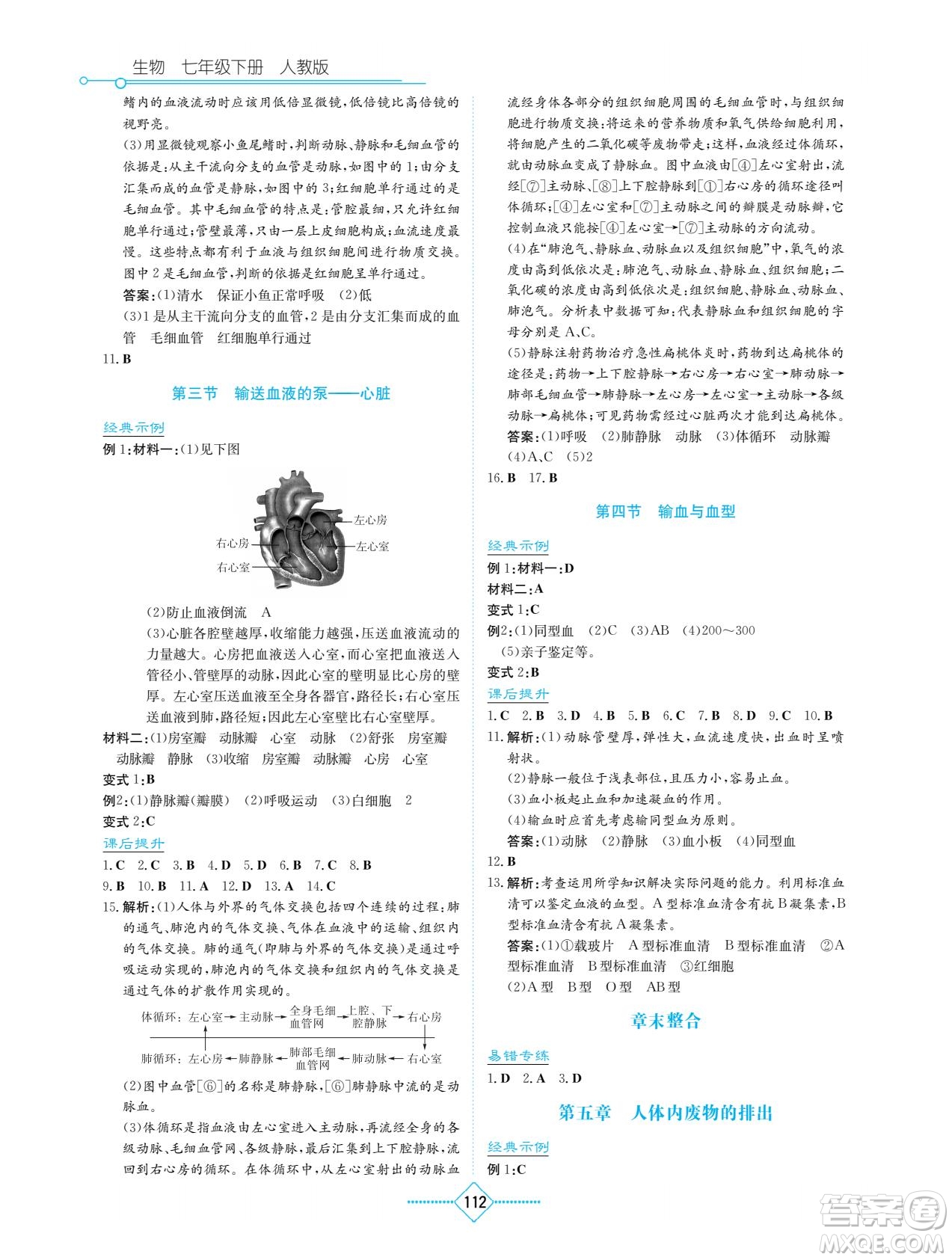 湖南教育出版社2022學(xué)法大視野七年級(jí)生物下冊(cè)人教版答案