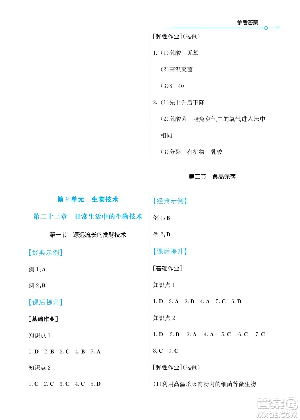 湖南教育出版社2022學(xué)法大視野八年級(jí)生物下冊蘇教版答案