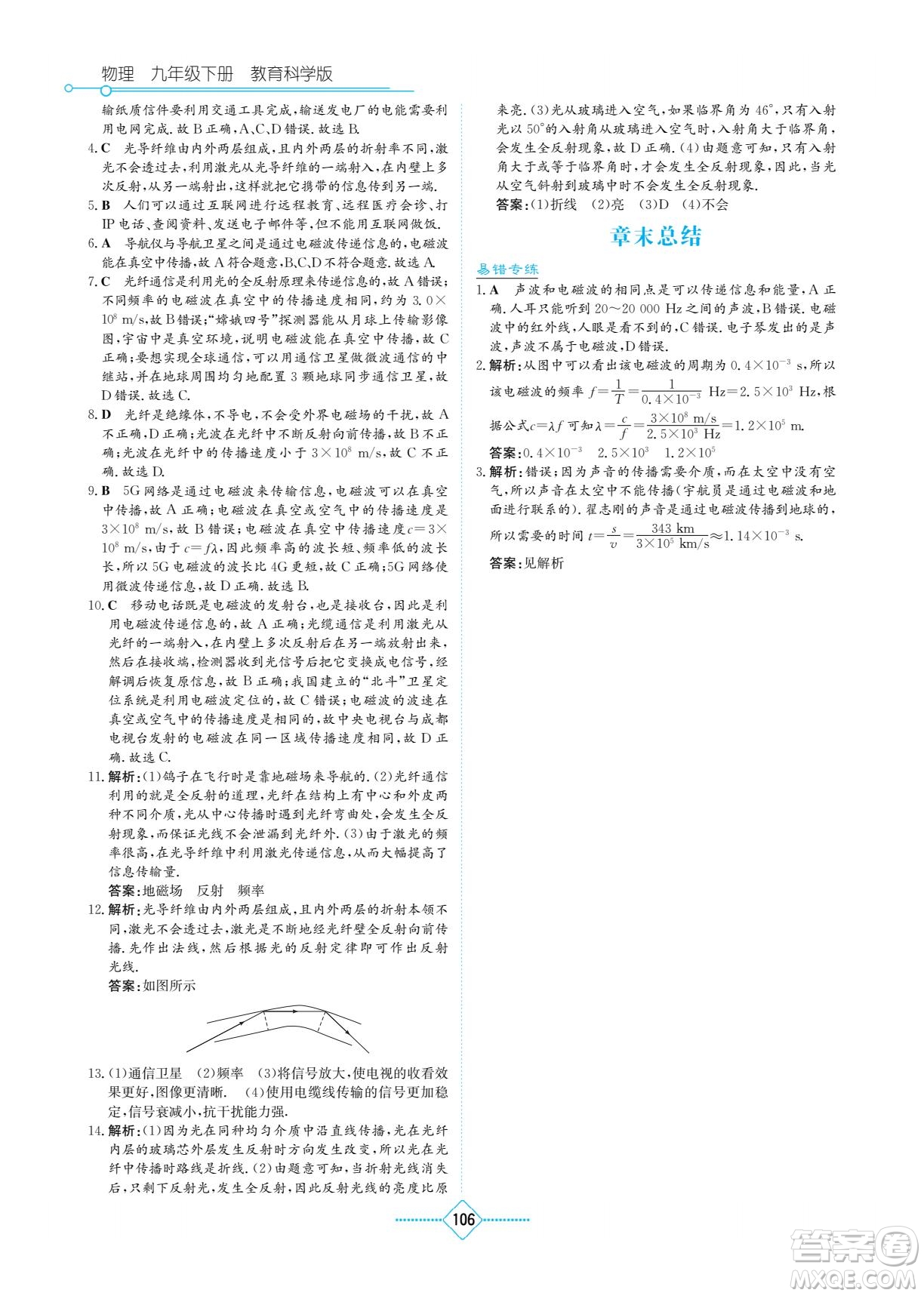 湖南教育出版社2022學(xué)法大視野九年級(jí)物理下冊(cè)教育科學(xué)版答案