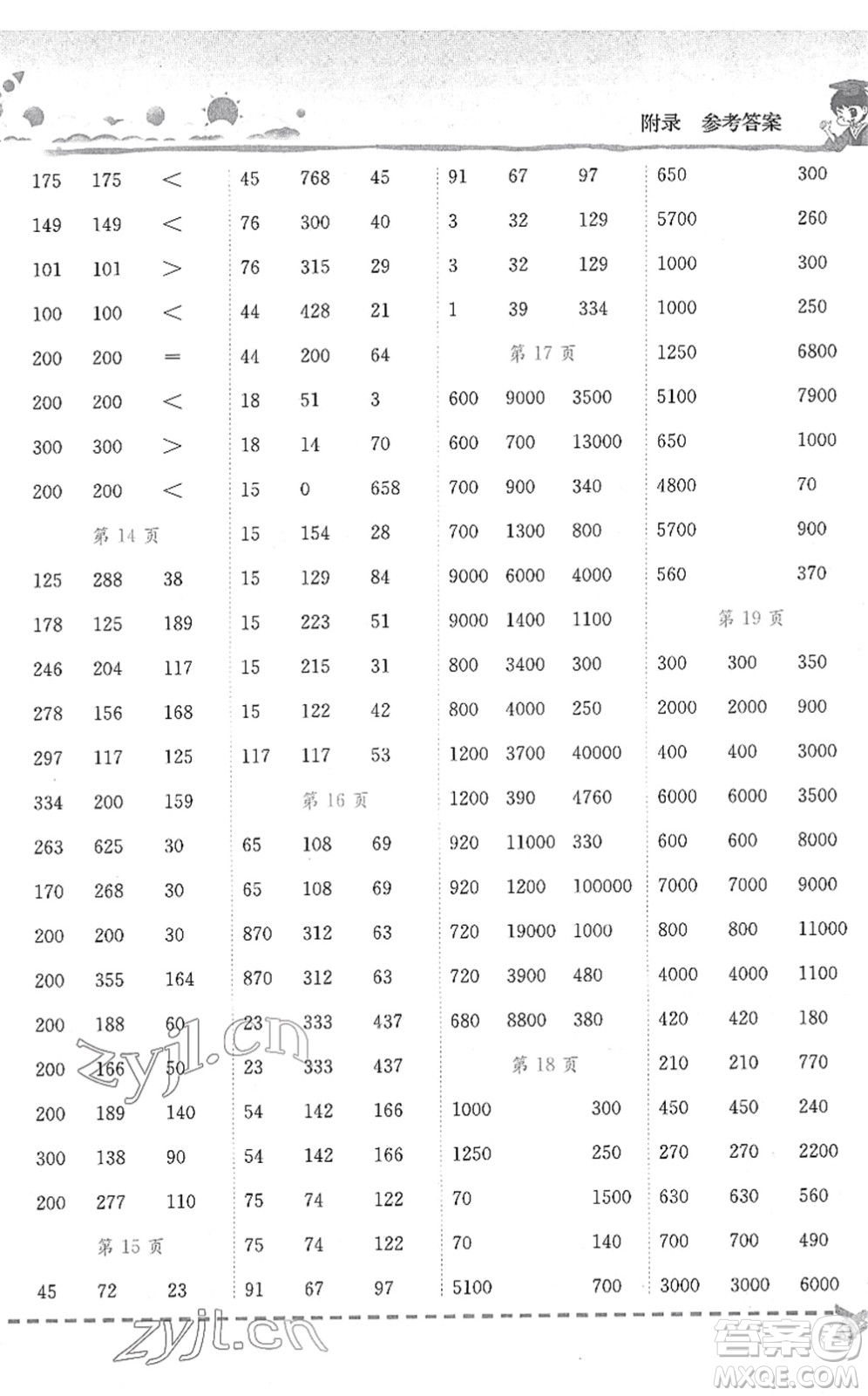 龍門(mén)書(shū)局2022黃岡小狀元口算速算練習(xí)冊(cè)四年級(jí)數(shù)學(xué)下冊(cè)R人教版答案