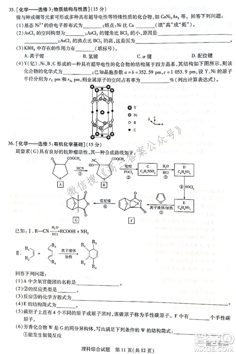 天一大聯(lián)考2021-2022學(xué)年高中畢業(yè)班階段性測(cè)試四理科綜合試題及答案