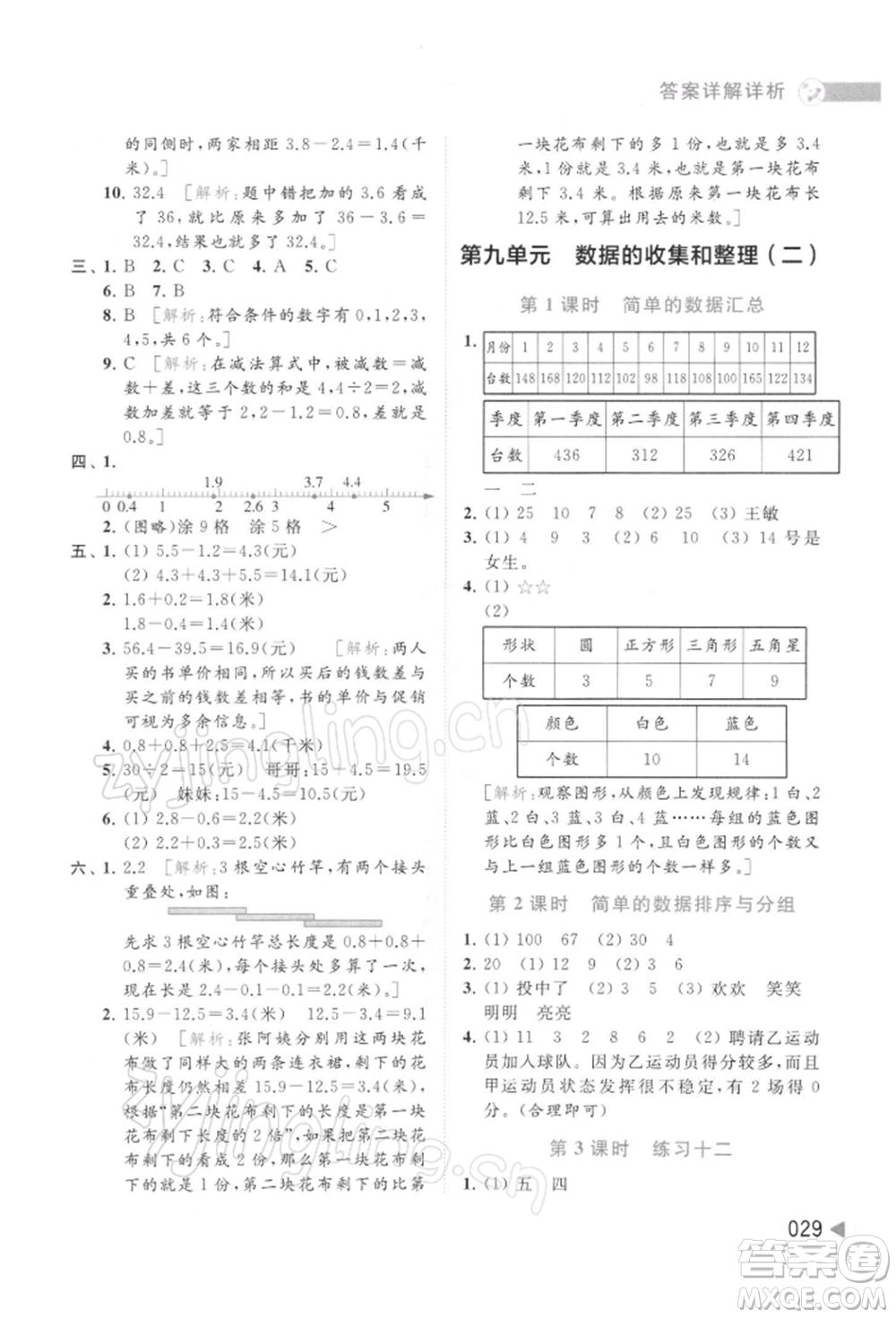 北京教育出版社2022亮點(diǎn)給力提優(yōu)班多維互動(dòng)空間三年級(jí)數(shù)學(xué)下冊(cè)蘇教版參考答案