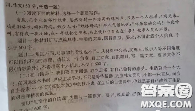 公雞買雞人散步人不同角度作文600字 關(guān)于公雞買雞人散步人不同角度的作文600字