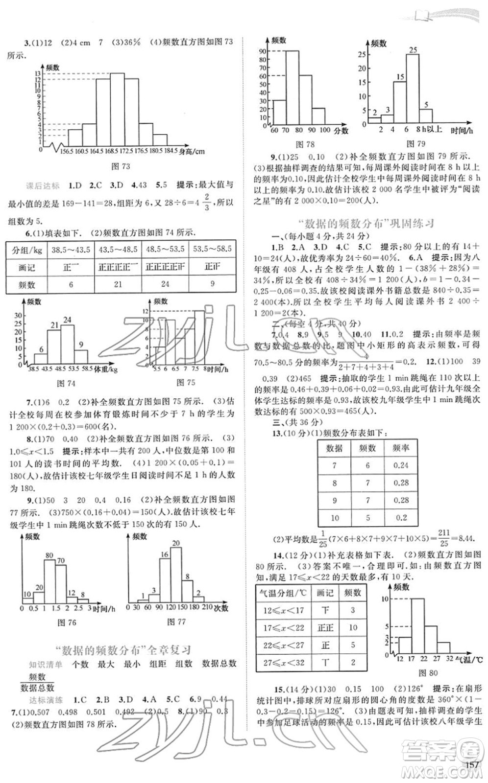 廣西教育出版社2022新課程學(xué)習(xí)與測(cè)評(píng)同步學(xué)習(xí)八年級(jí)數(shù)學(xué)下冊(cè)湘教版答案