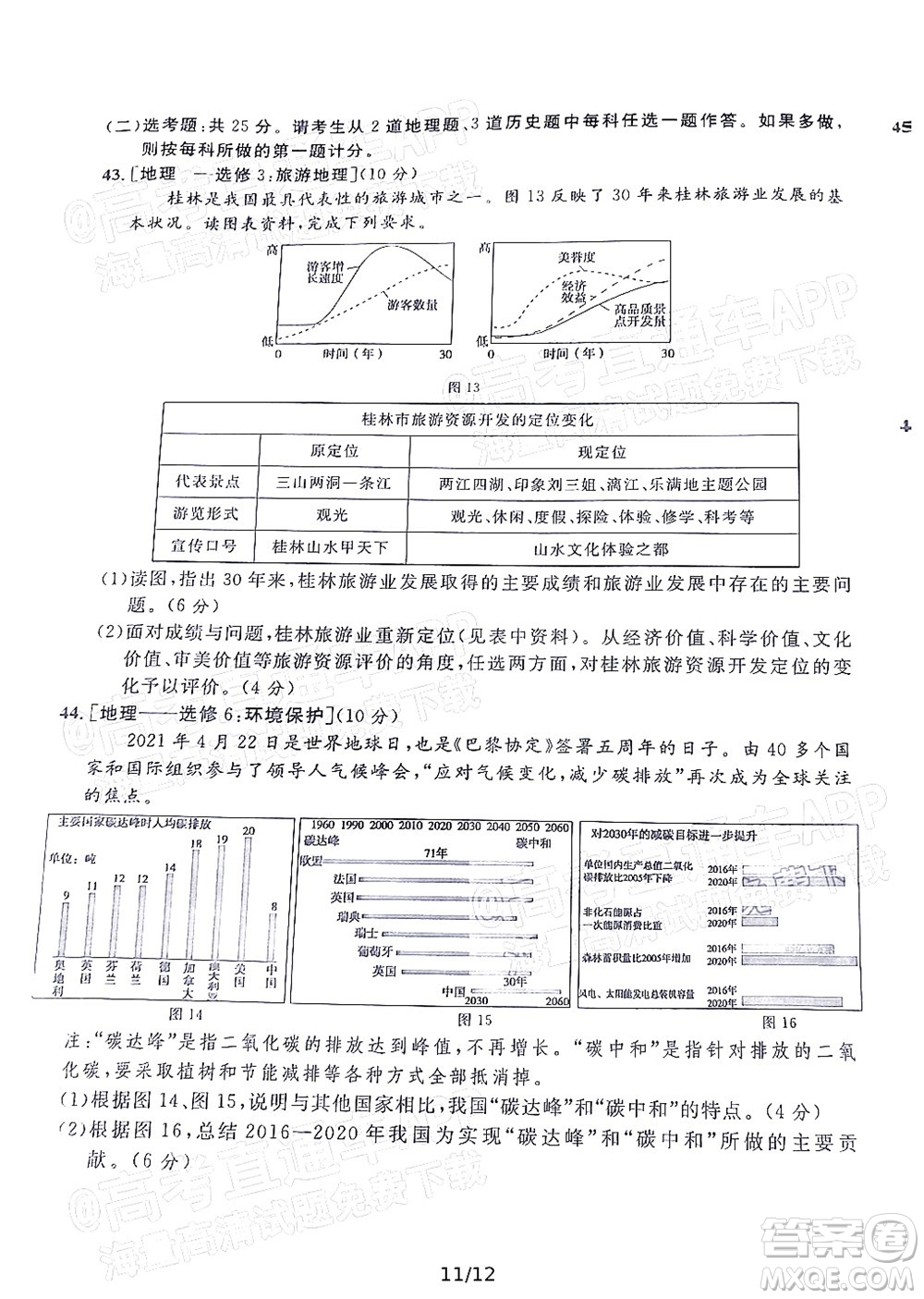 2022年陜西省高三教學(xué)質(zhì)量檢測(cè)試題一文科綜合試題及答案