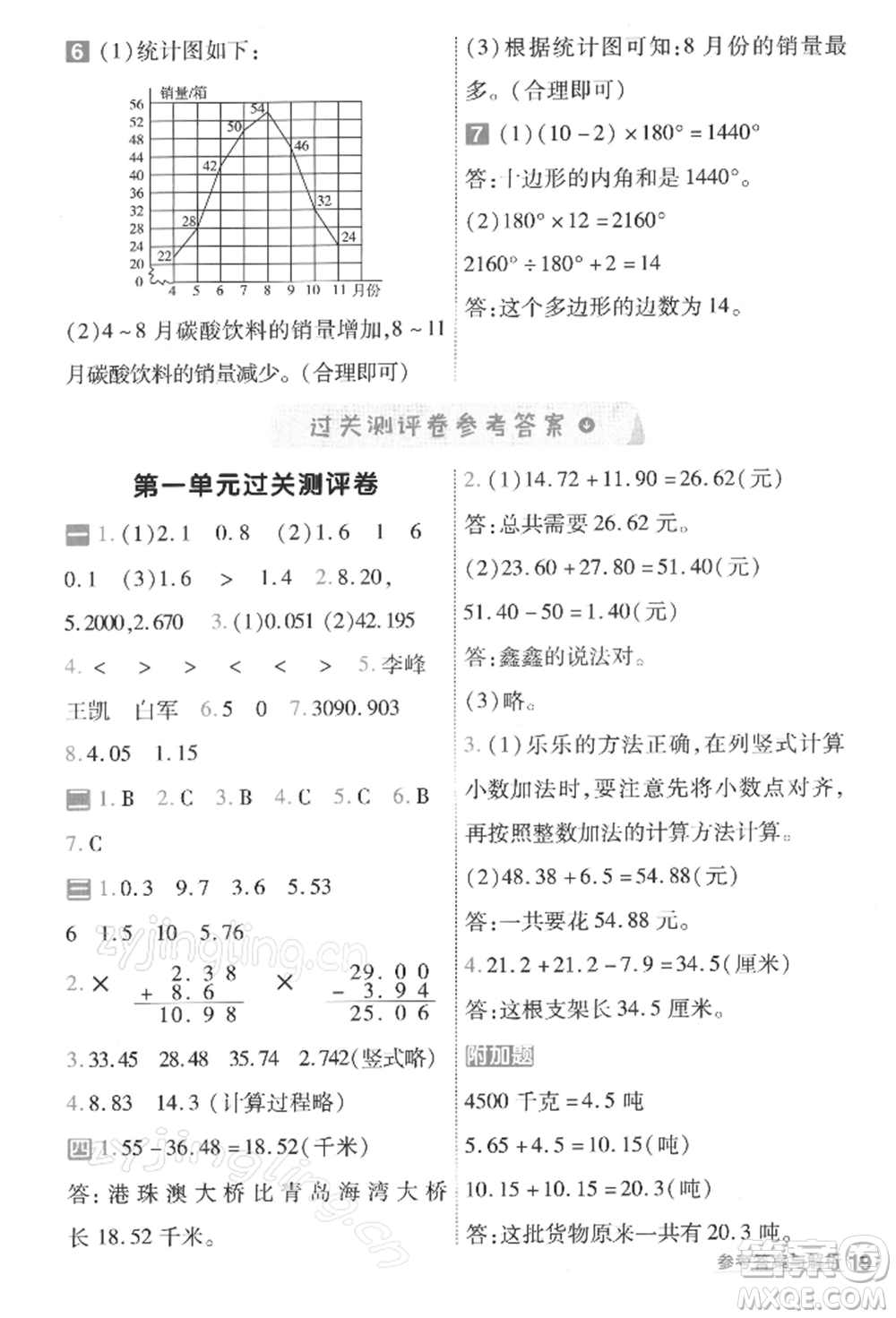 南京師范大學(xué)出版社2022一遍過(guò)四年級(jí)數(shù)學(xué)下冊(cè)北師大版參考答案