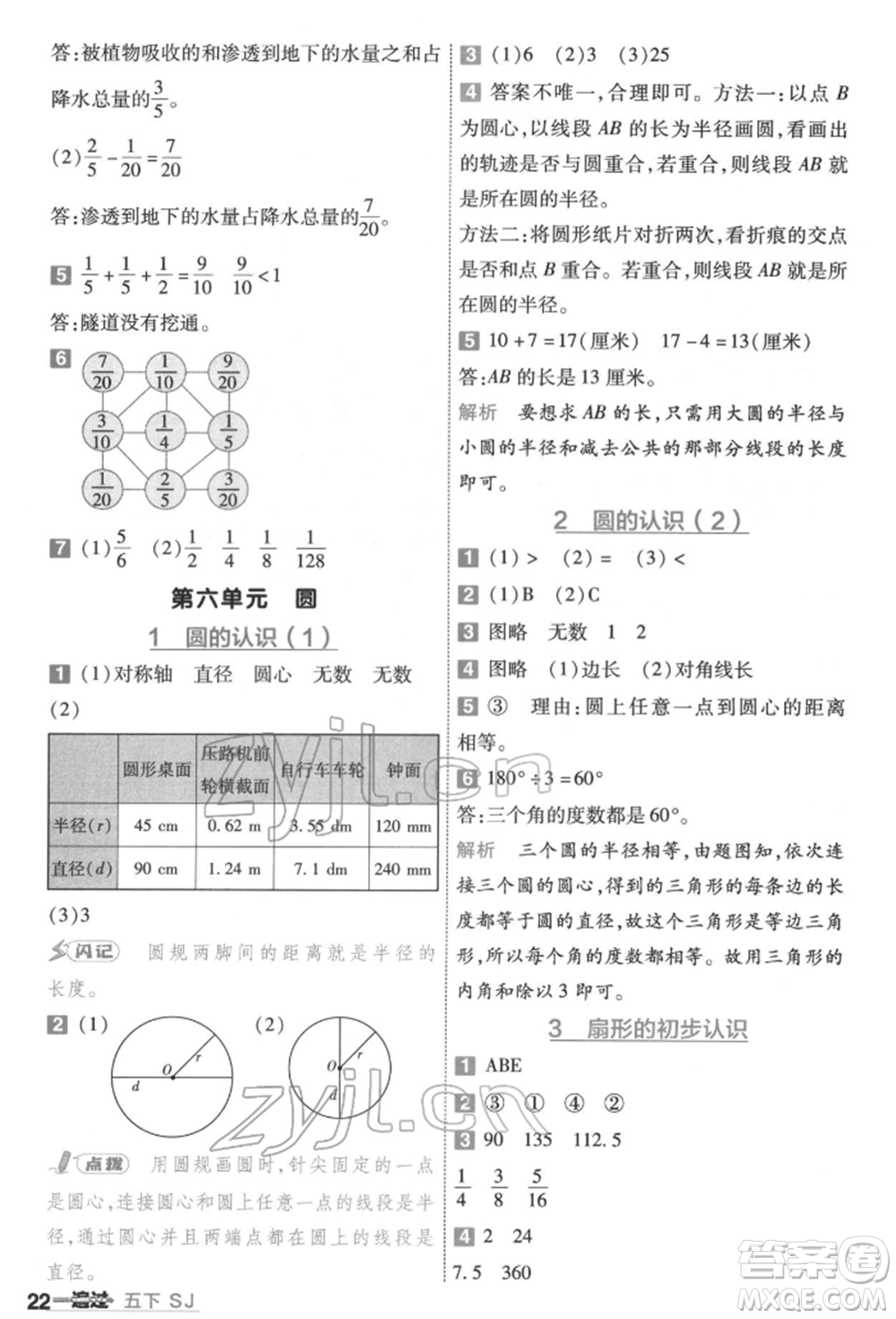 南京師范大學出版社2022一遍過五年級數(shù)學下冊蘇教版參考答案