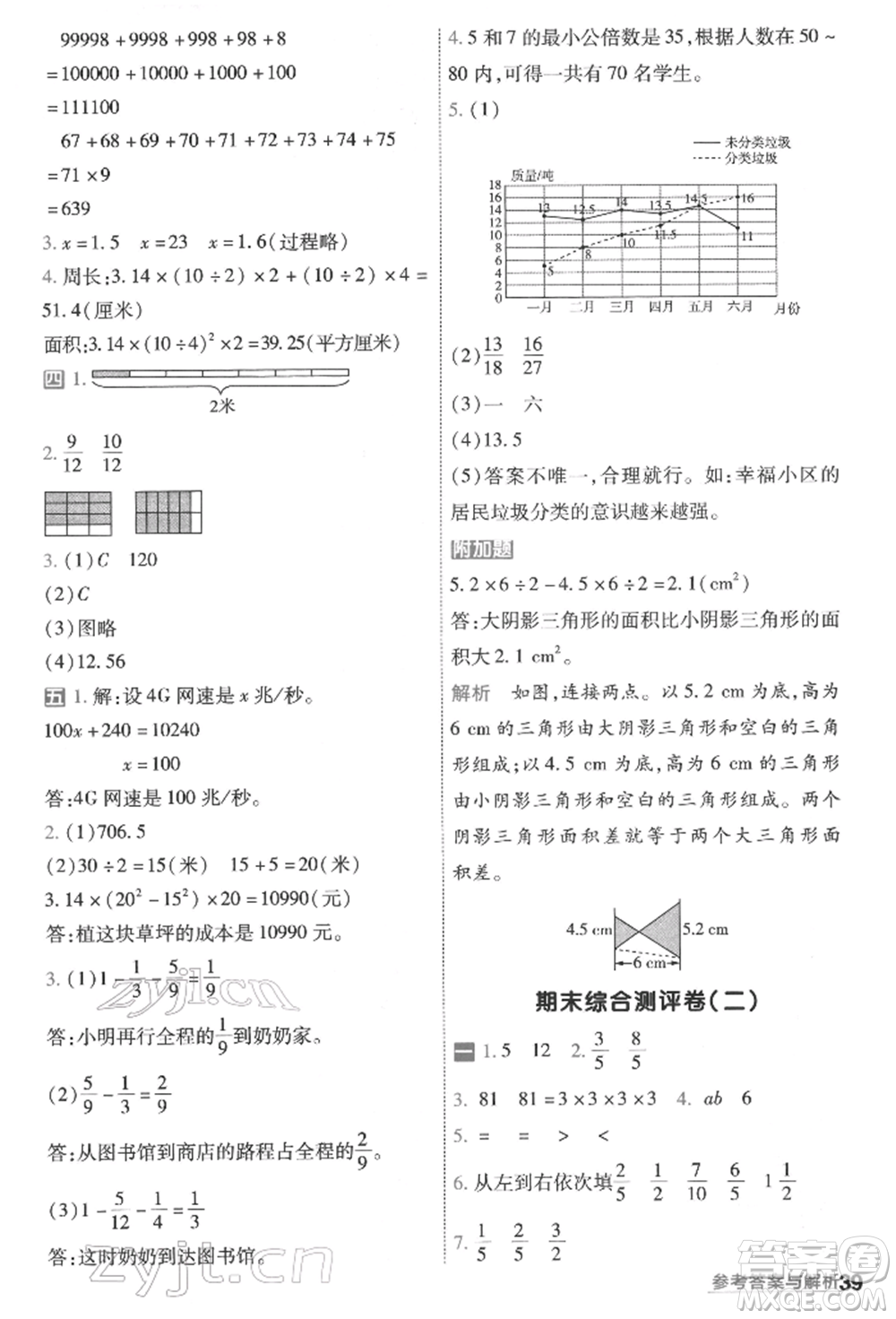 南京師范大學出版社2022一遍過五年級數(shù)學下冊蘇教版參考答案