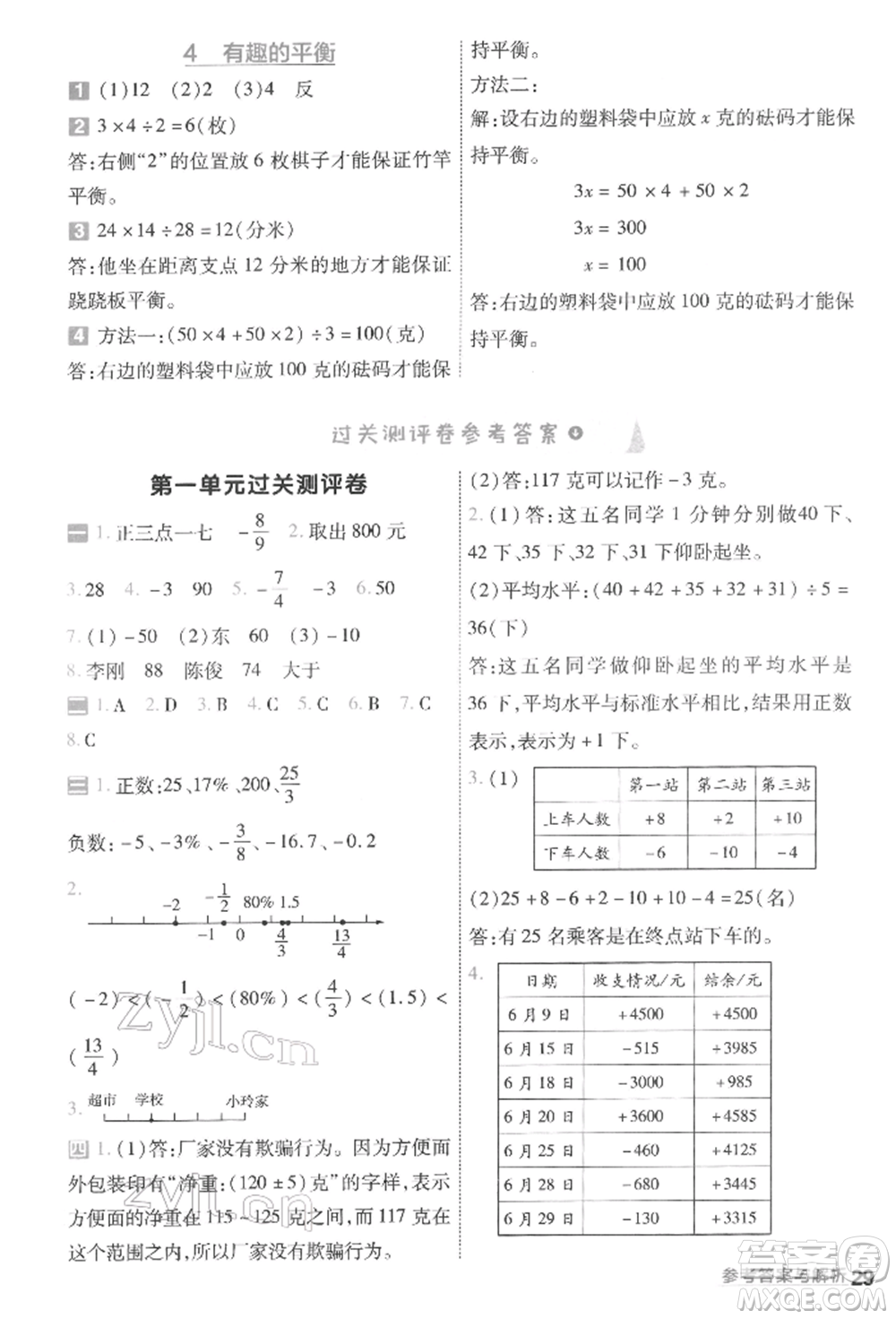 南京師范大學(xué)出版社2022一遍過(guò)六年級(jí)數(shù)學(xué)下冊(cè)人教版參考答案