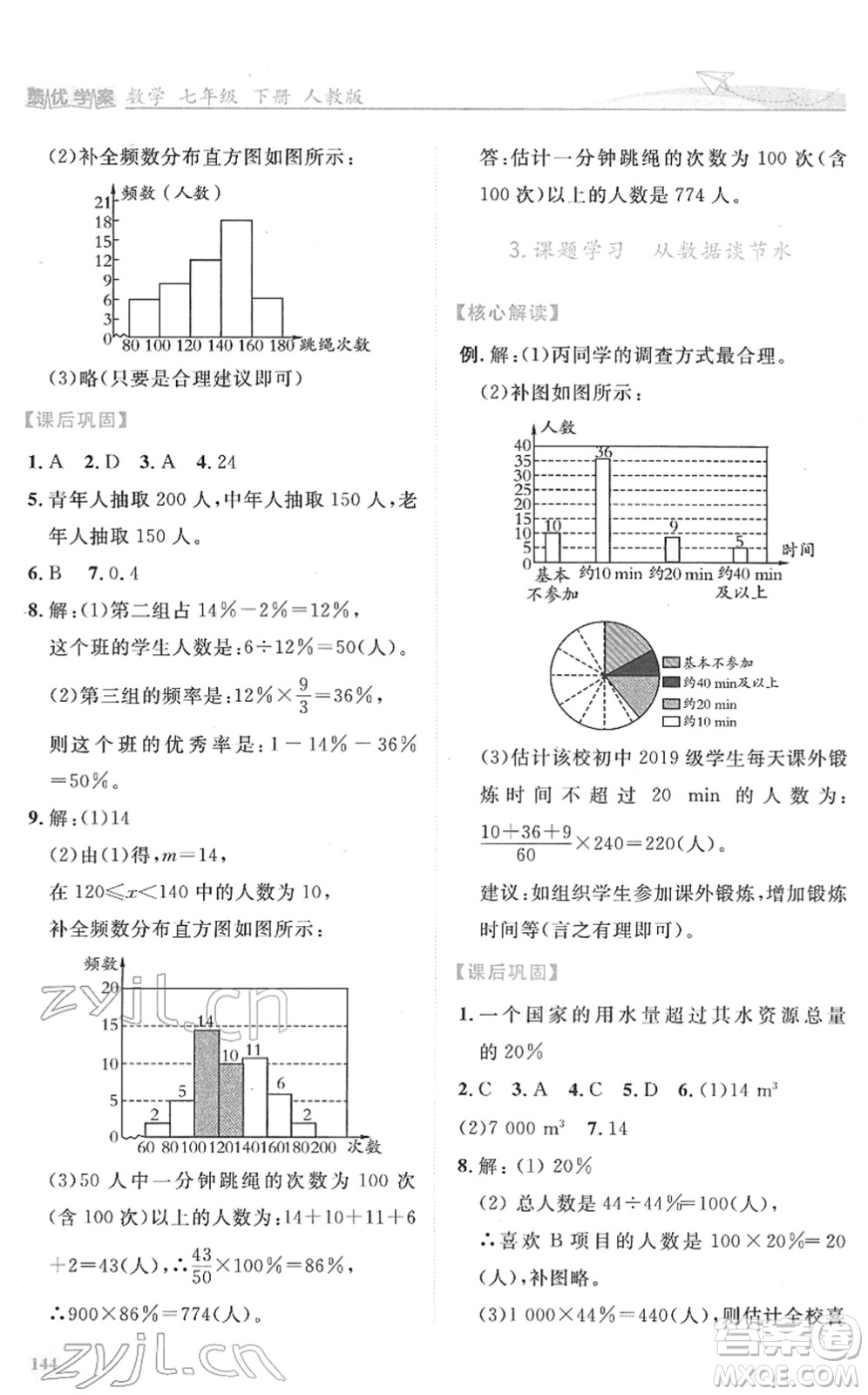 人民教育出版社2022績優(yōu)學案七年級數(shù)學下冊人教版答案