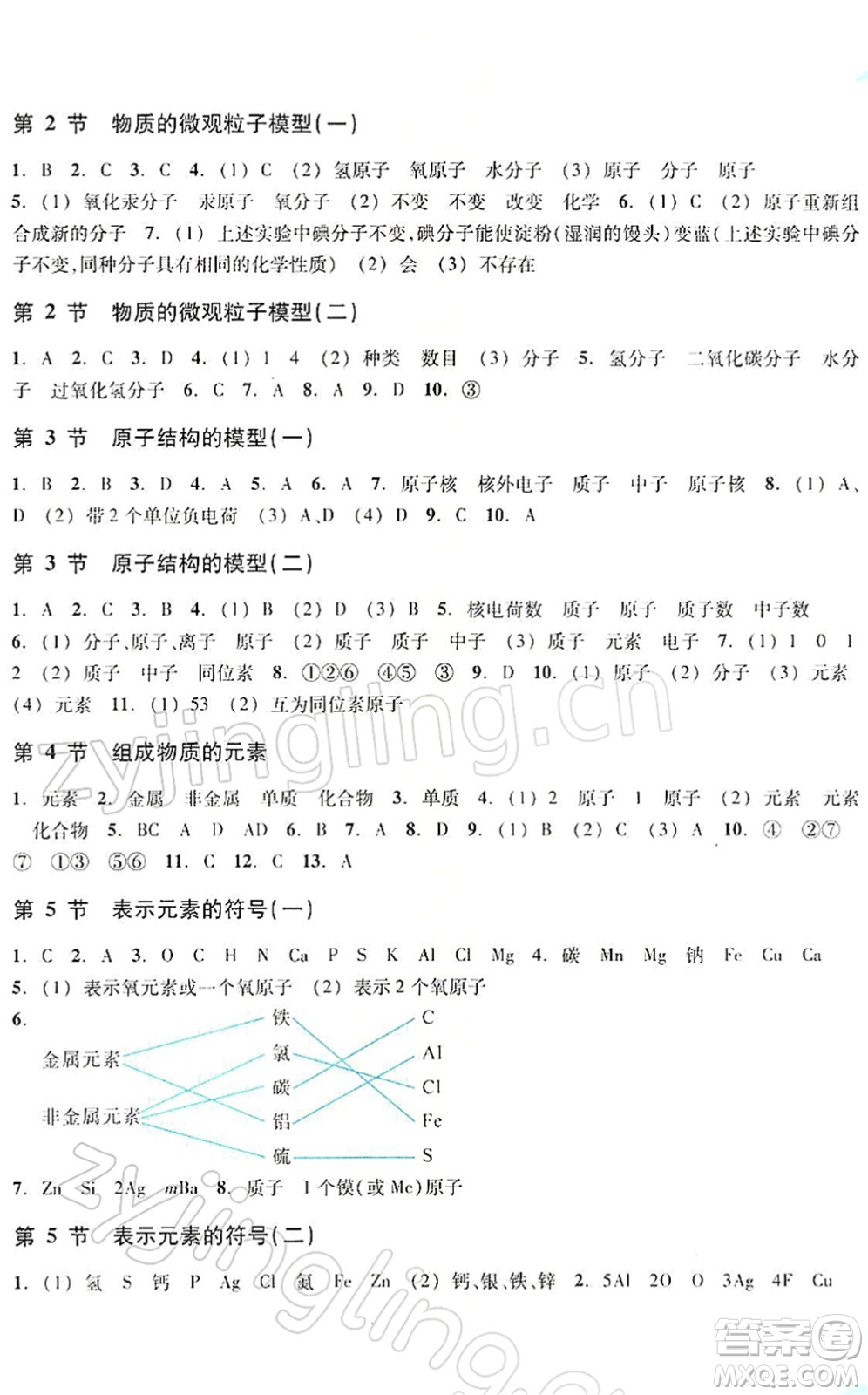 浙江教育出版社2022科學(xué)作業(yè)本八年級(jí)下冊(cè)ZH浙教版AB本答案