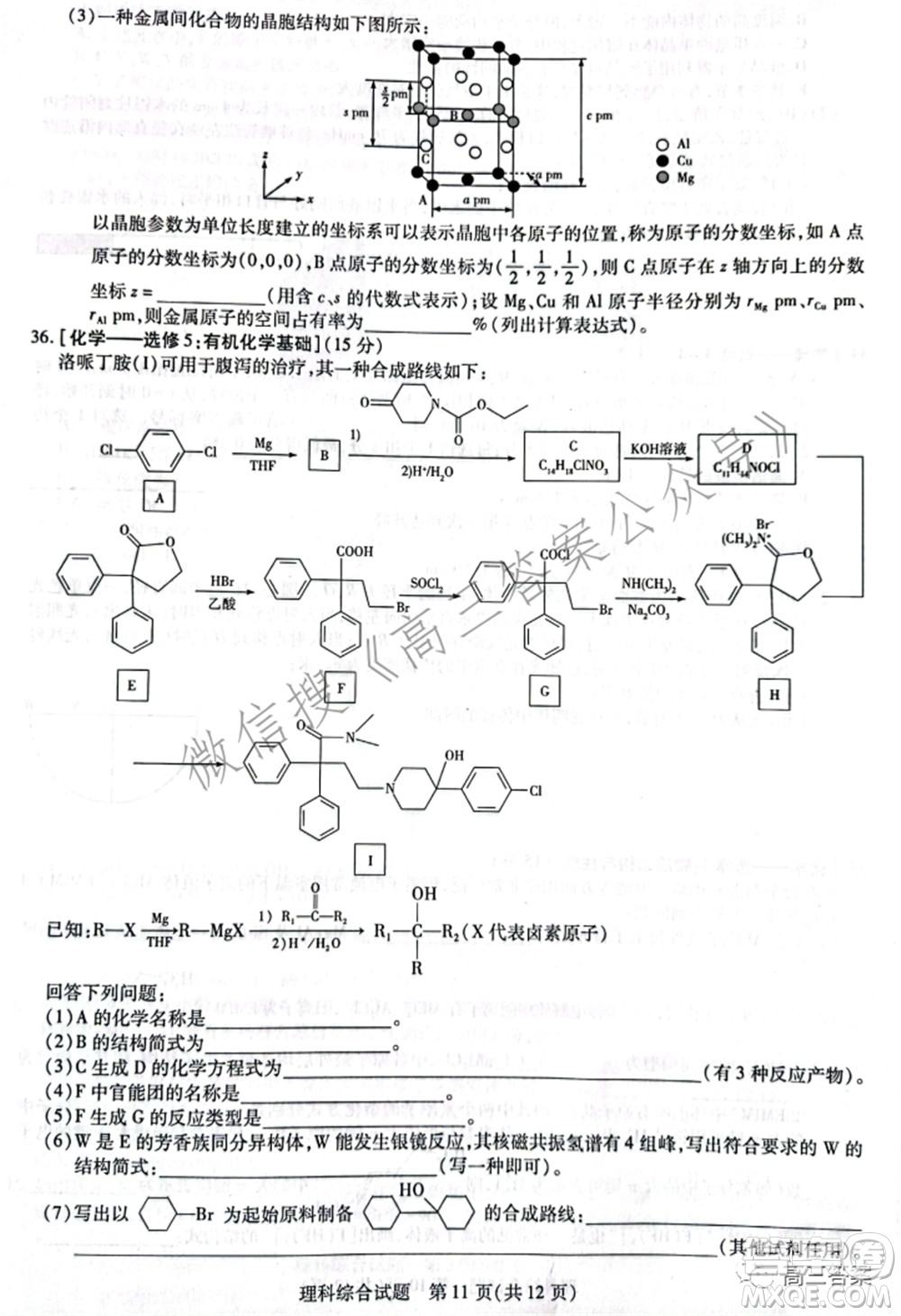 天一大聯(lián)考頂尖計劃2022屆高中畢業(yè)班第三次考試理科綜合試題及?答案