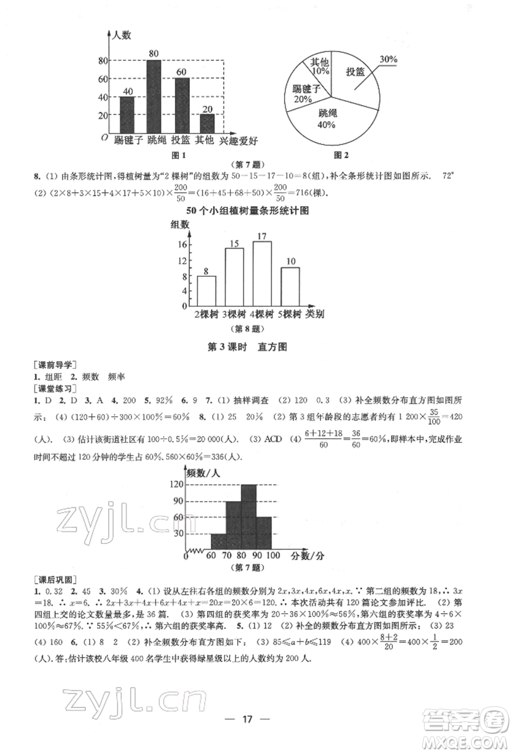 江蘇鳳凰美術(shù)出版社2022創(chuàng)新課時作業(yè)七年級數(shù)學(xué)下冊全國版參考答案