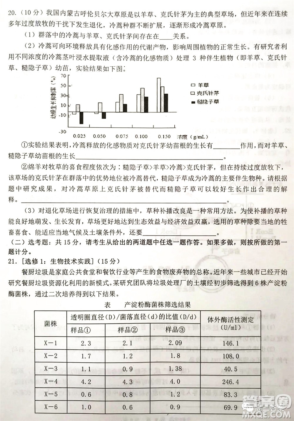 湖南2022年3月高三調(diào)研考試試卷生物學(xué)答案