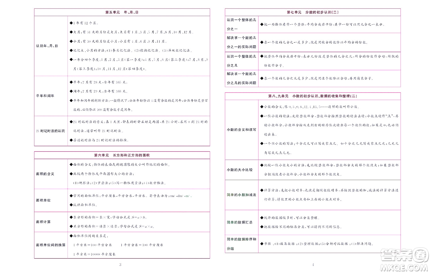 北京聯(lián)合出版社公司2022狀元新期末數(shù)學(xué)三年級下SJ蘇教版答案